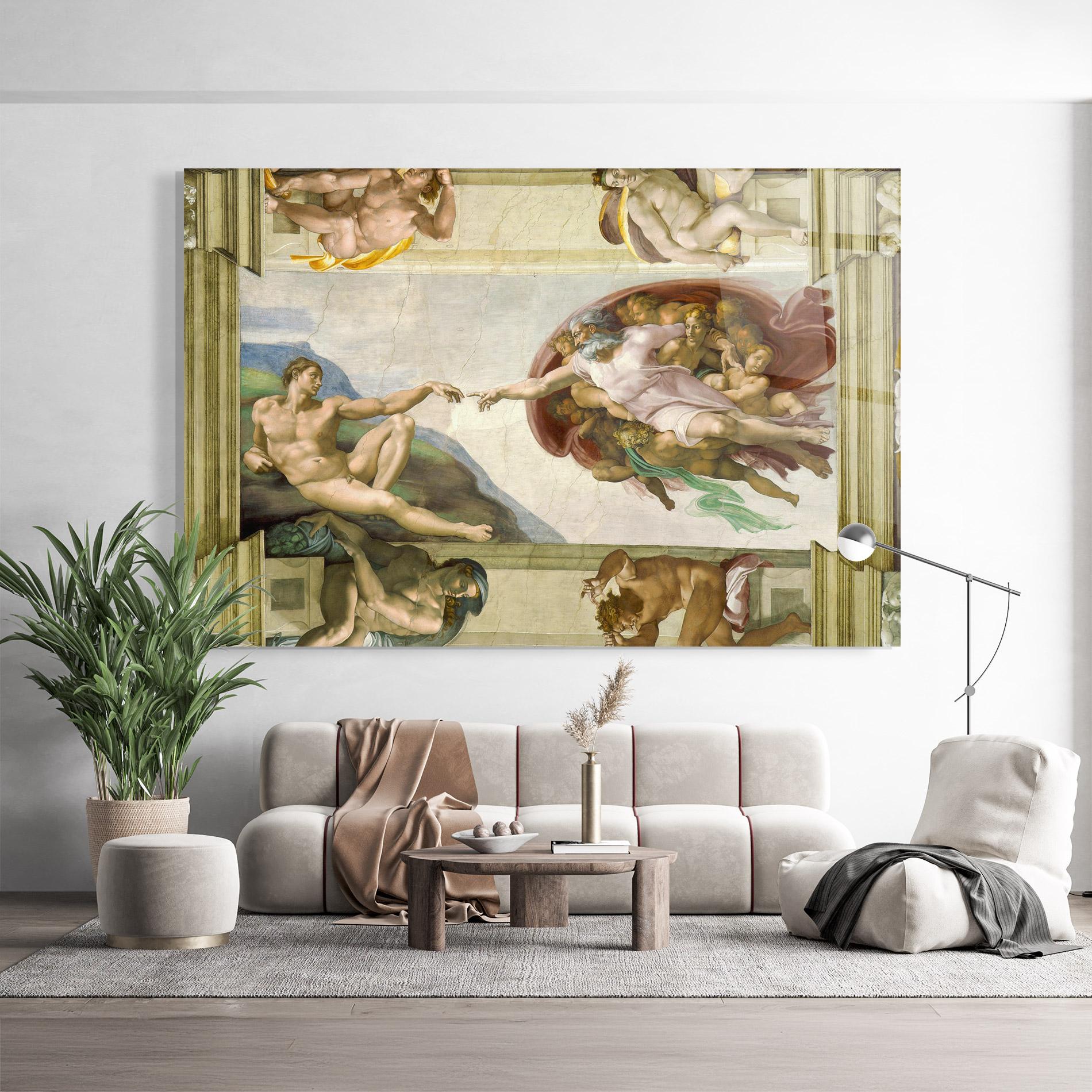 Tablou Sticla Creacion De Adam mockup 9