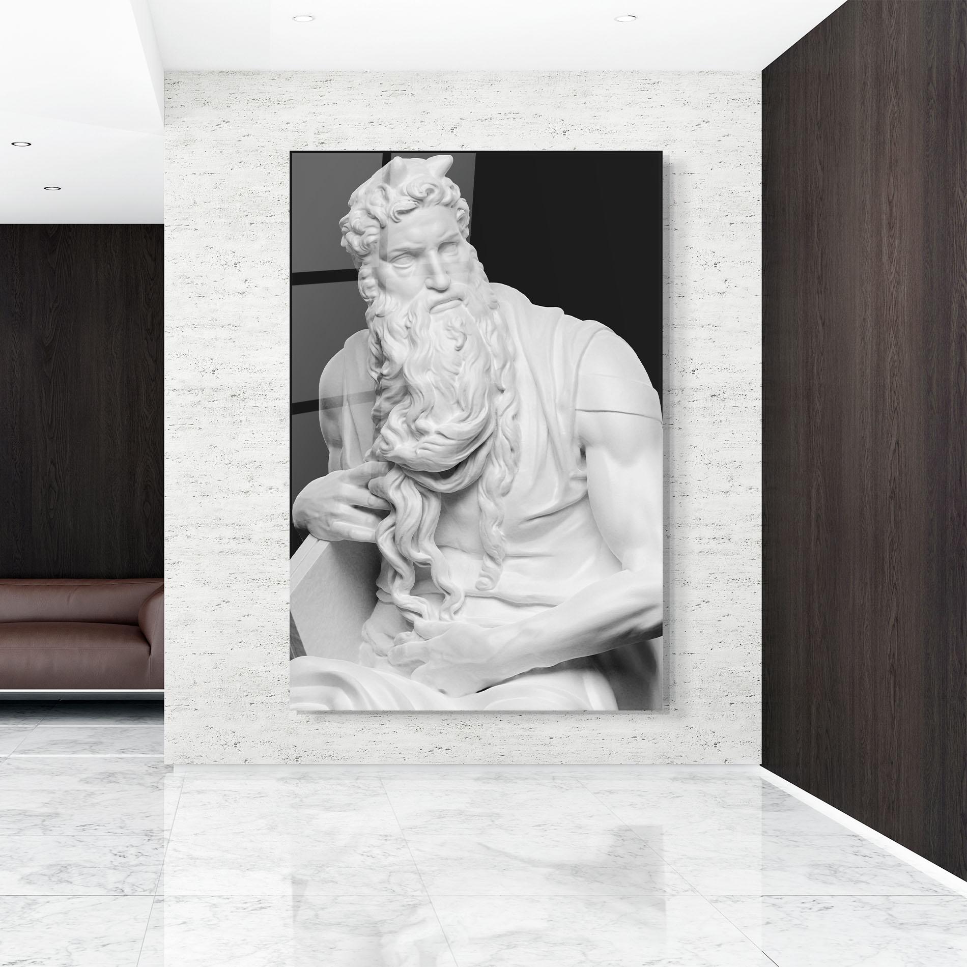 Tablou Sticla Moses Statue mockup 9