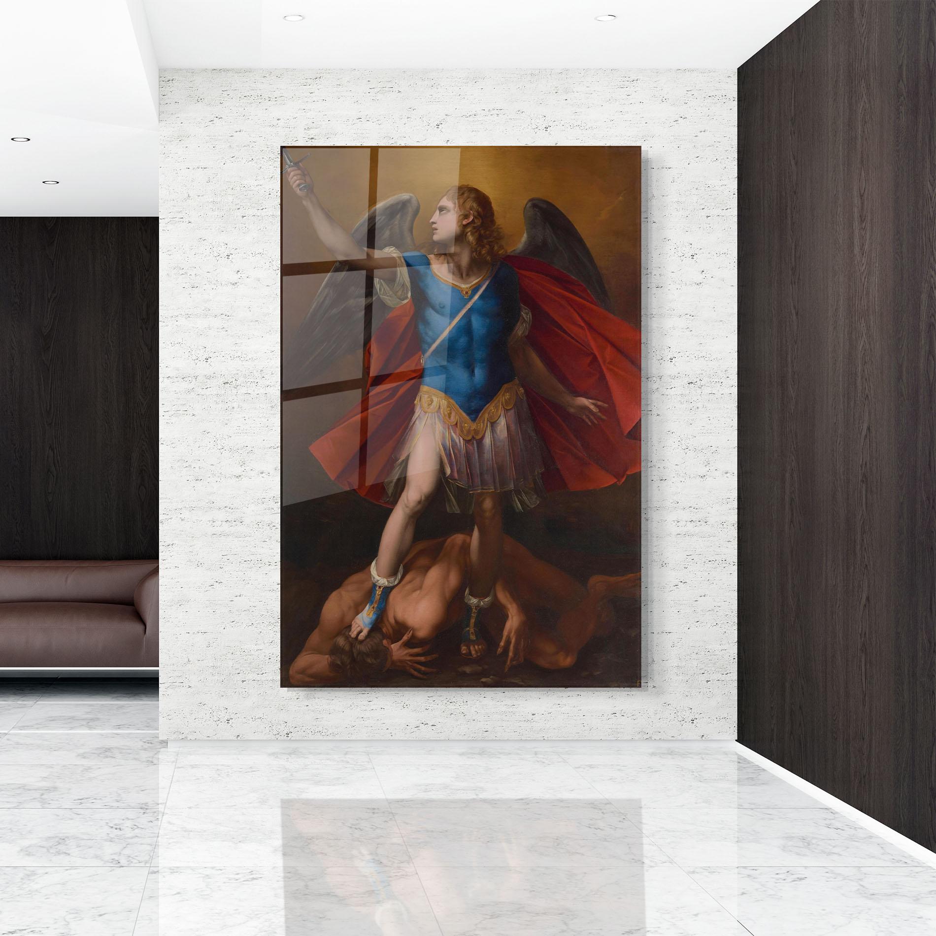 Tablou Sticla Sword In Upraised mockup 9