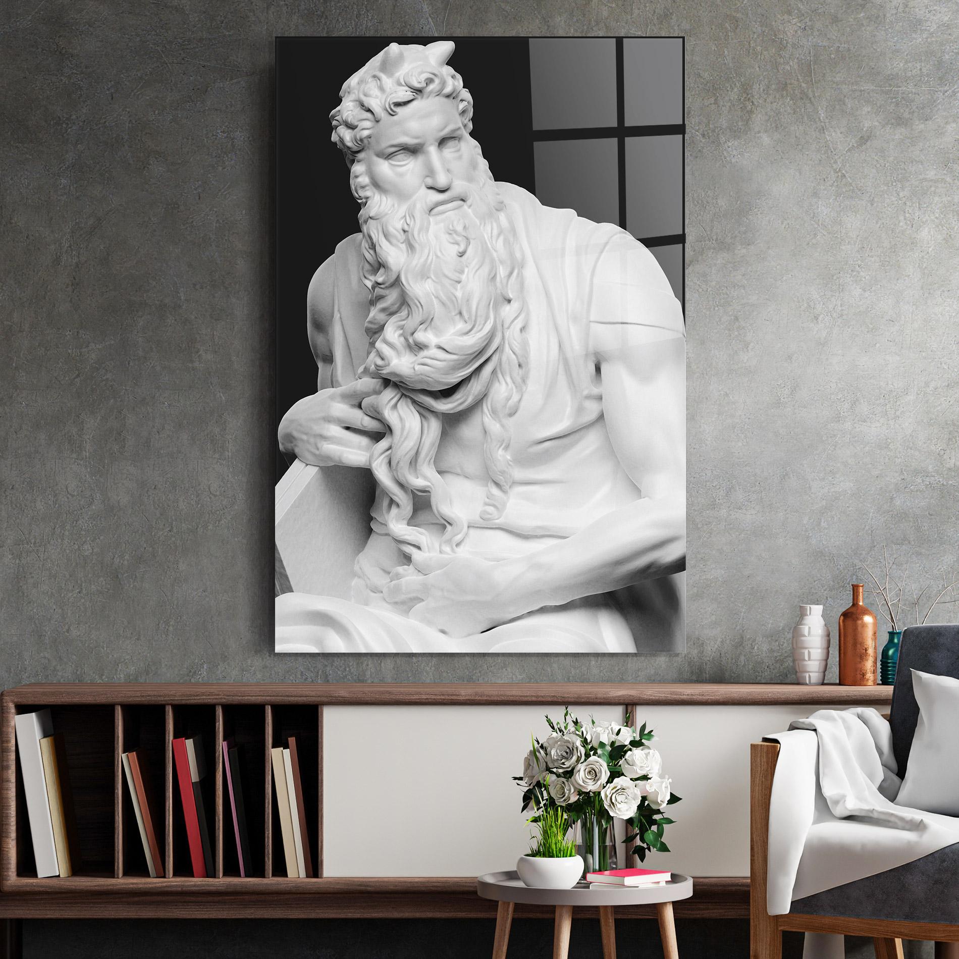 Tablou Sticla Moses Statue mockup 2