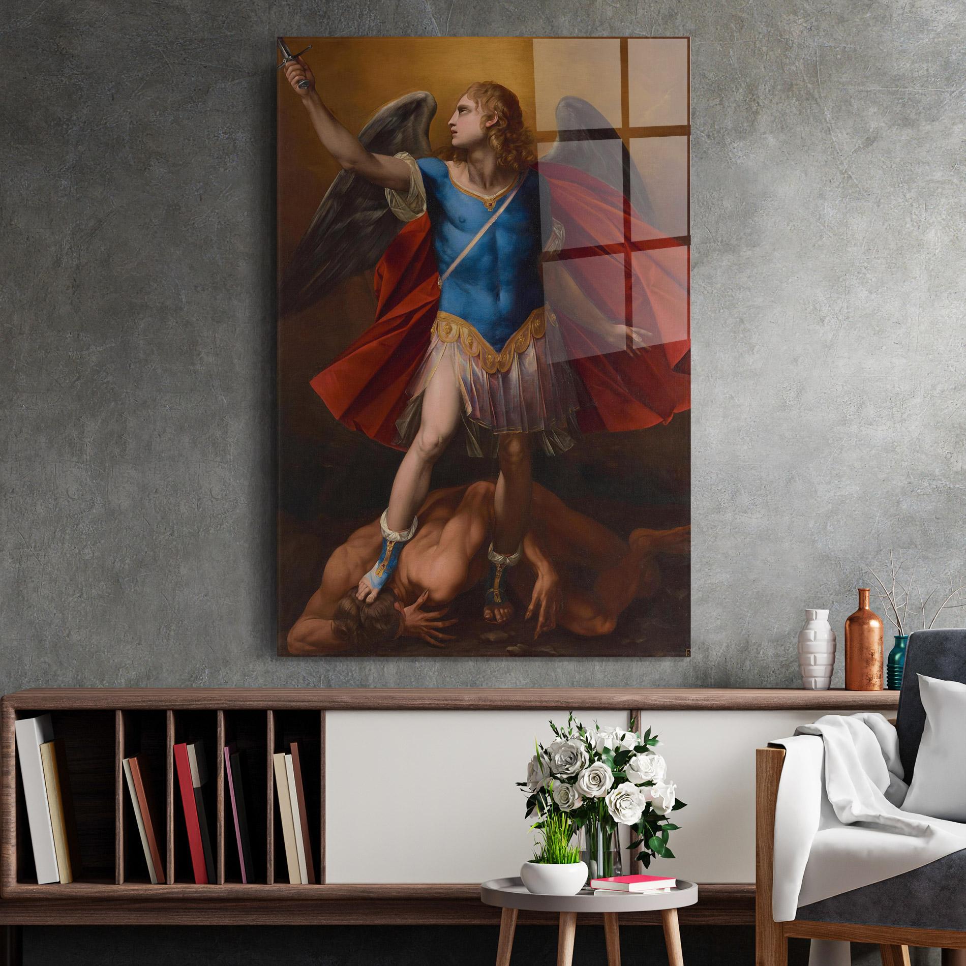 Tablou Sticla Sword In Upraised mockup 2