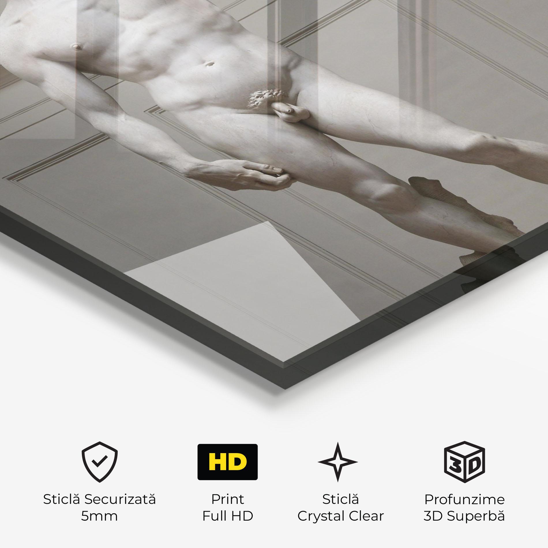 Tablou Sticla Michelangelo Statue mockup 3