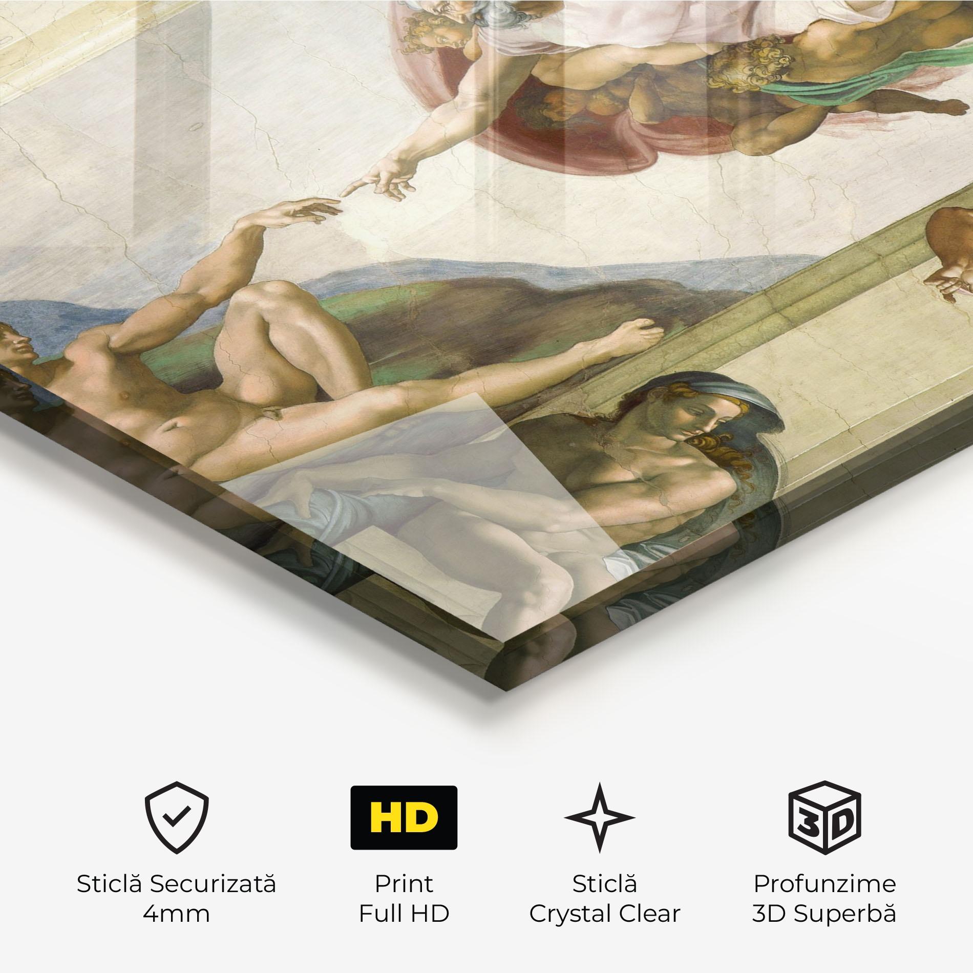 Tablou Sticla Creacion De Adam mockup 3