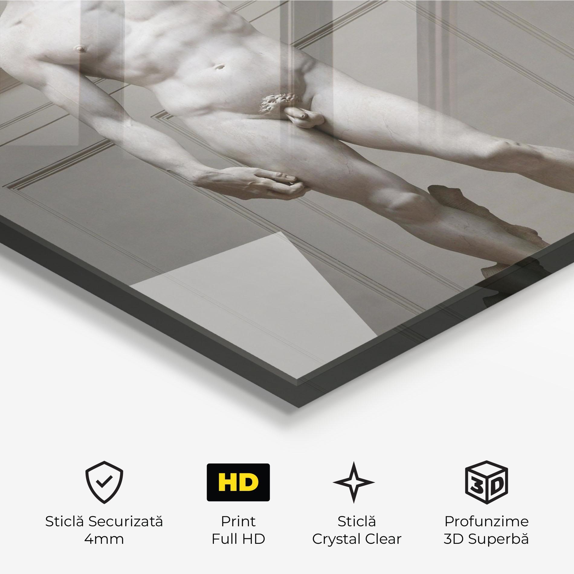 Tablou Sticla Michelangelo Statue mockup 3