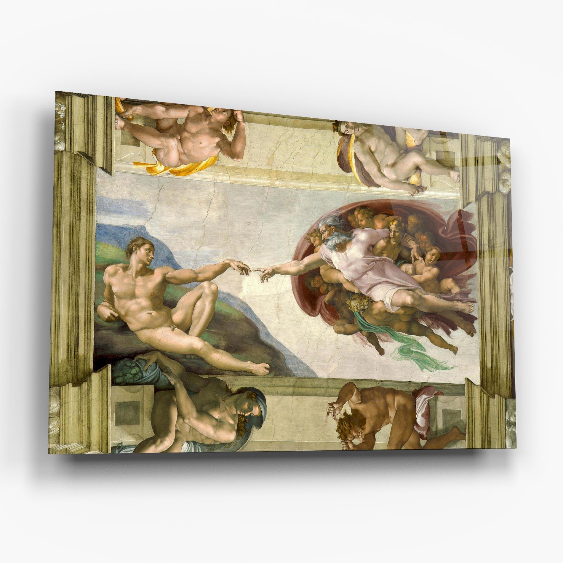 Tablou Sticla Creacion De Adam mockup 6