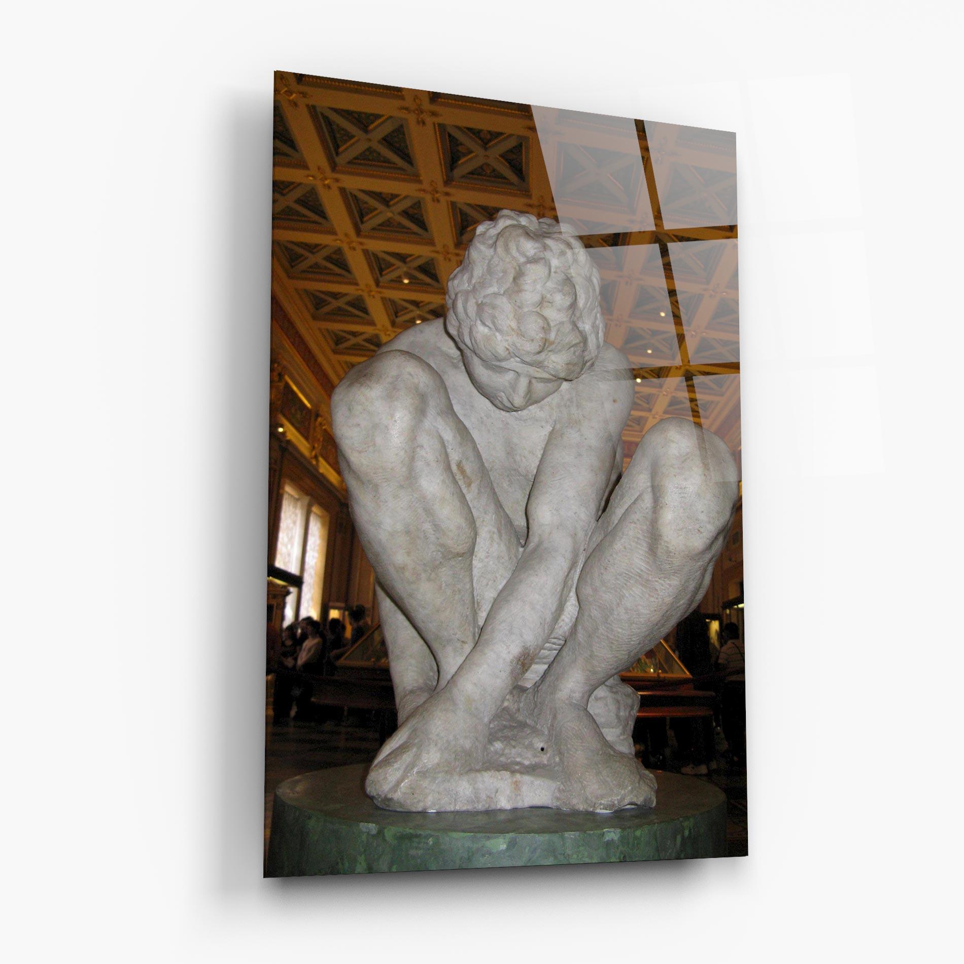 Tablou Sticla Crouching Boy mockup 6