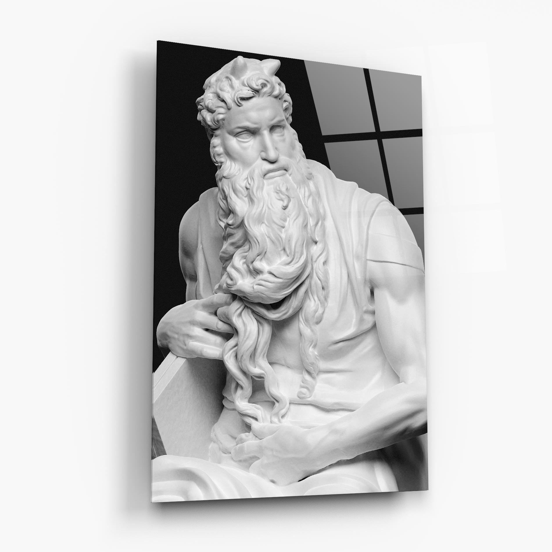 Tablou Sticla Moses Statue mockup 6