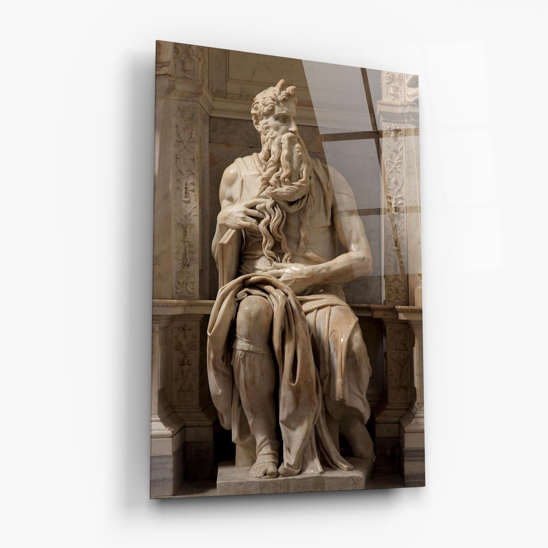 Tablou Sticla Statue Moses mockup 6