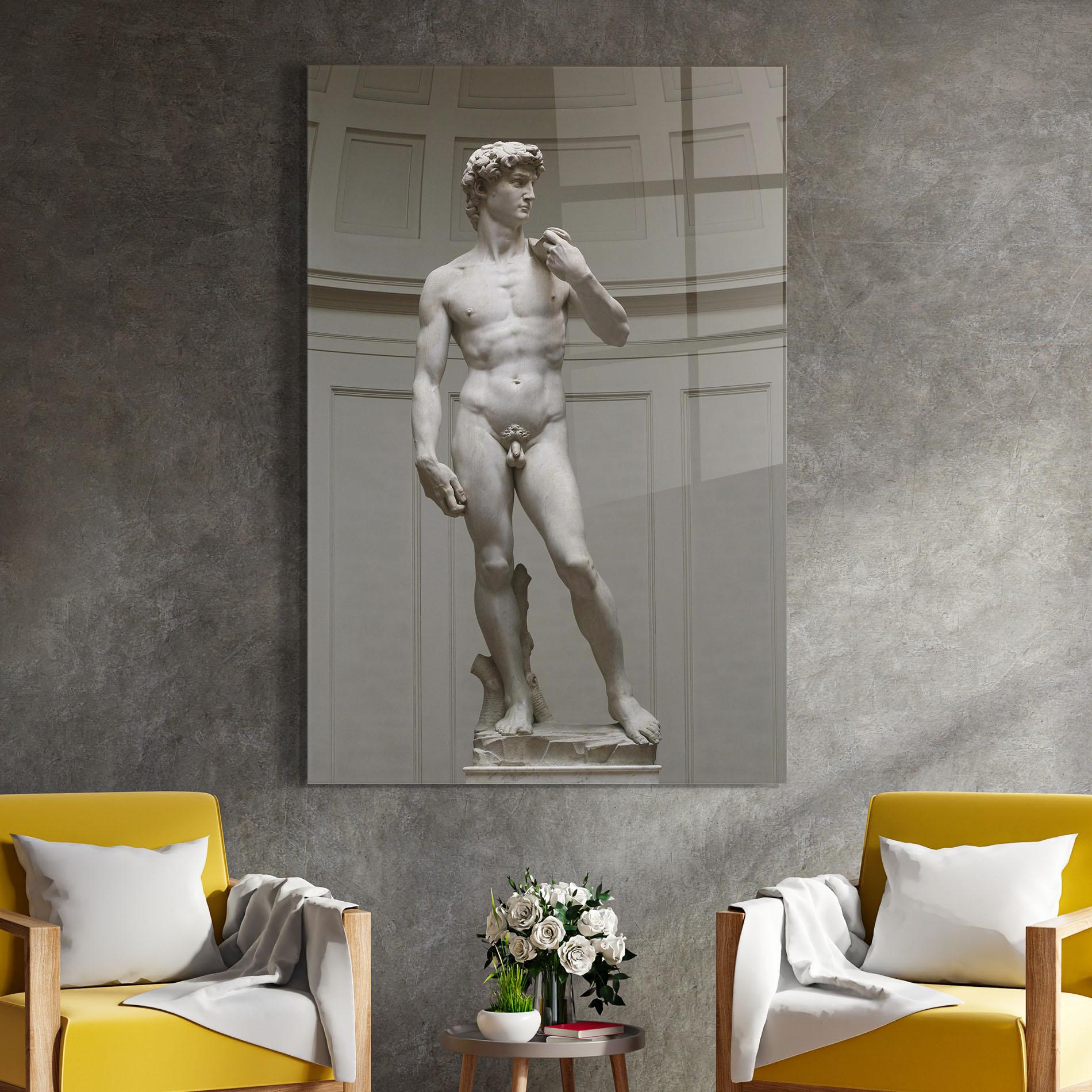 Tablou Sticla Michelangelo Statue mockup 4