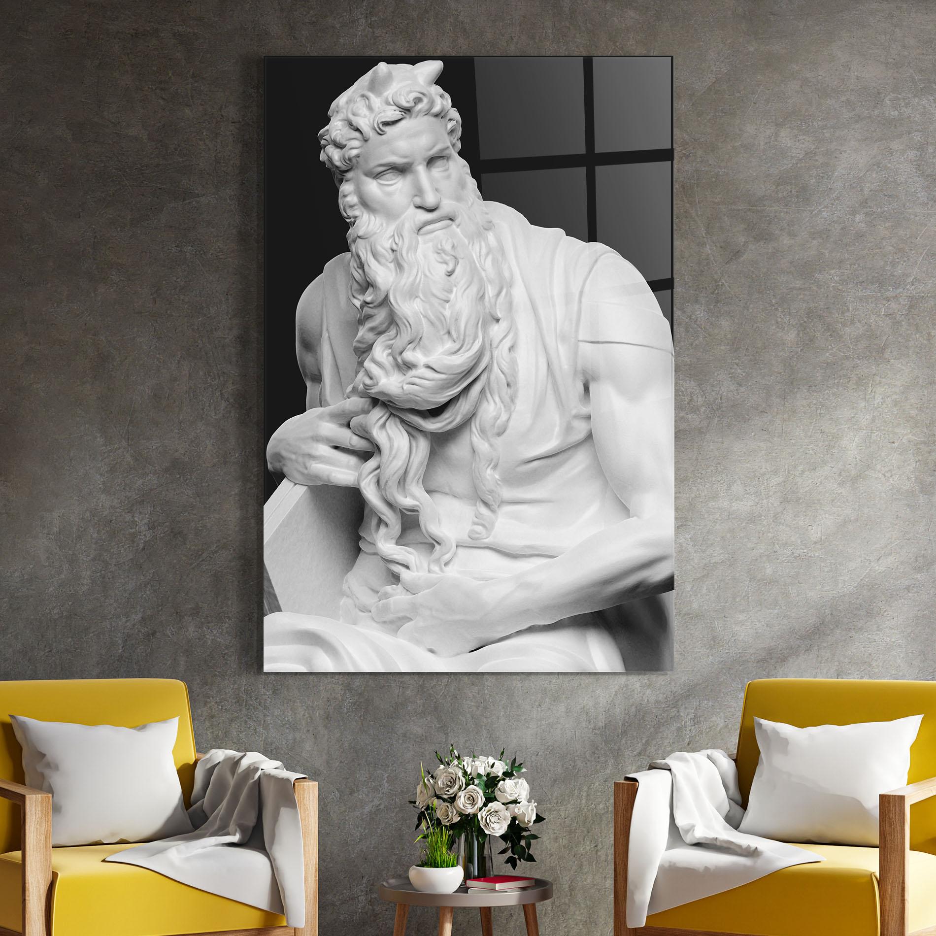 Tablou Sticla Moses Statue mockup 4