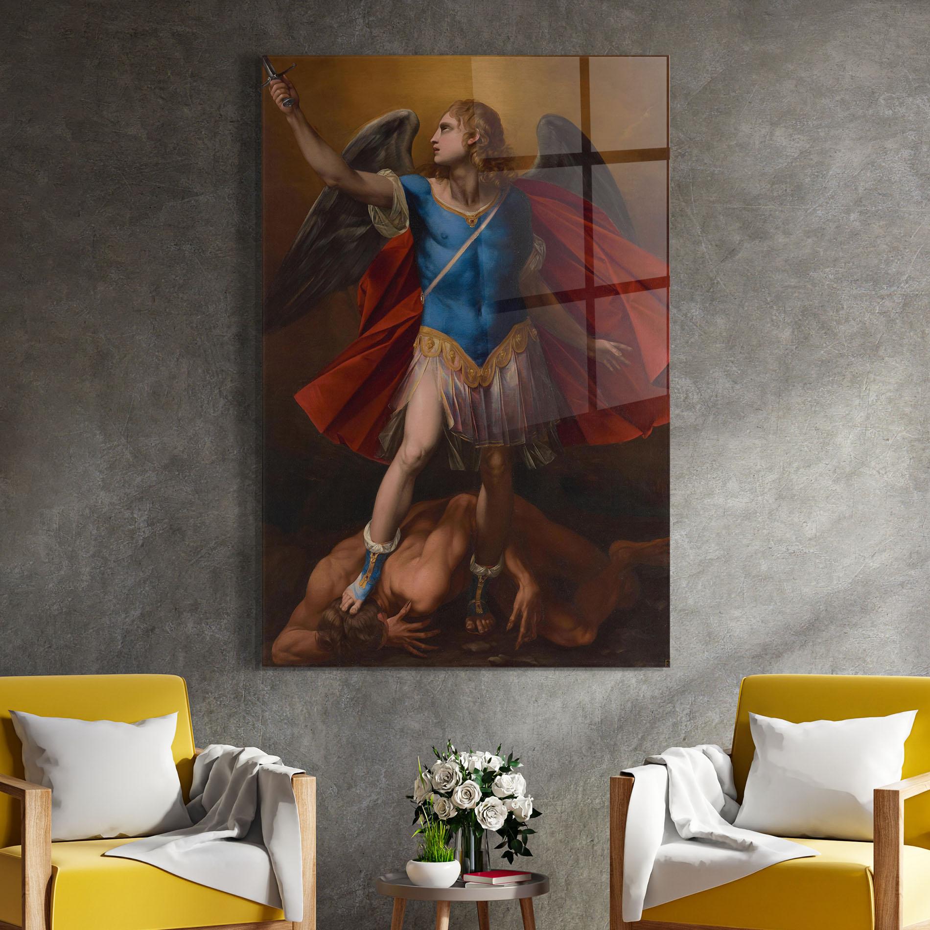 Tablou Sticla Sword In Upraised mockup 4