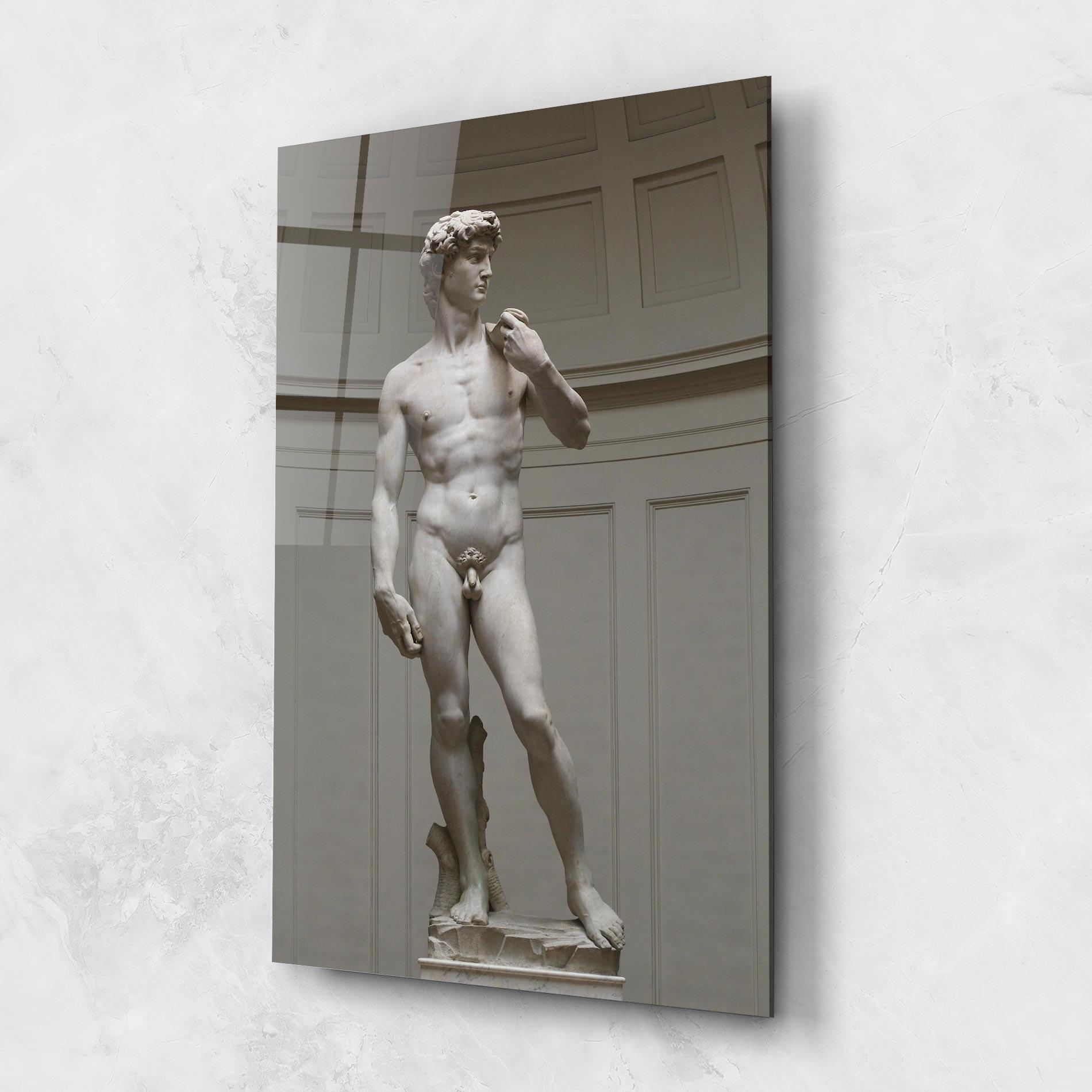 Tablou Sticla Michelangelo Statue mockup 1