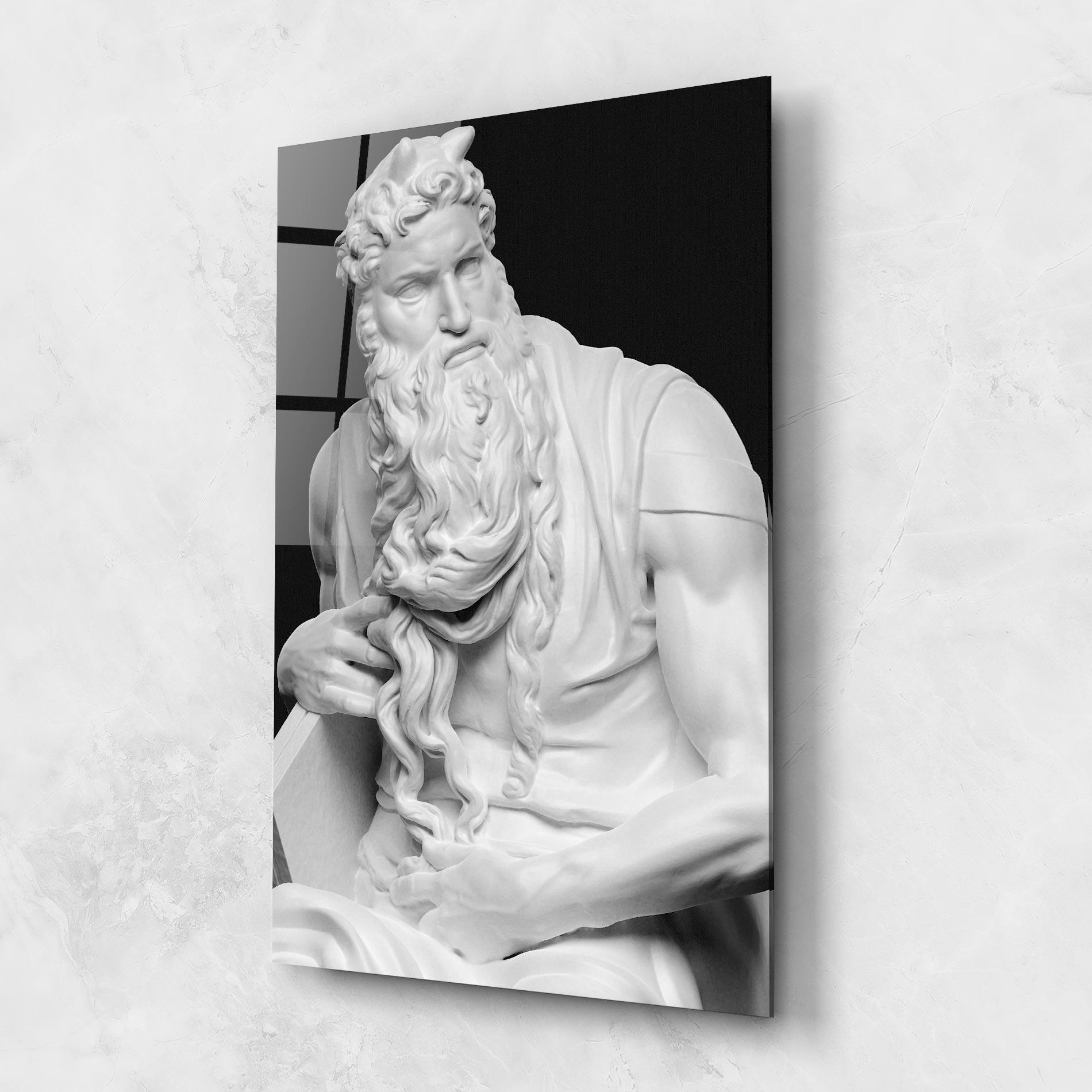 Tablou Sticla Moses Statue mockup 1