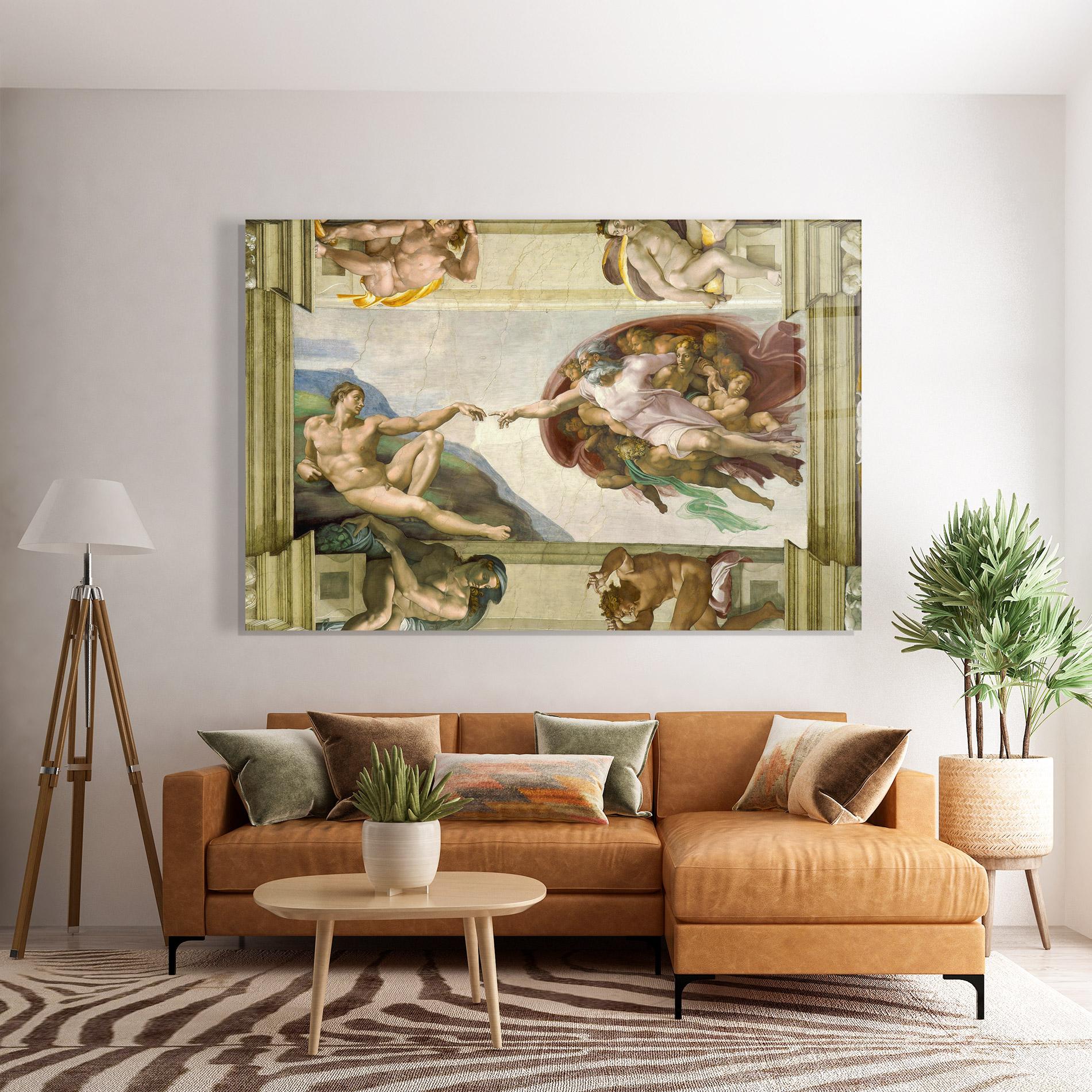 Tablou Sticla Creacion De Adam mockup 7