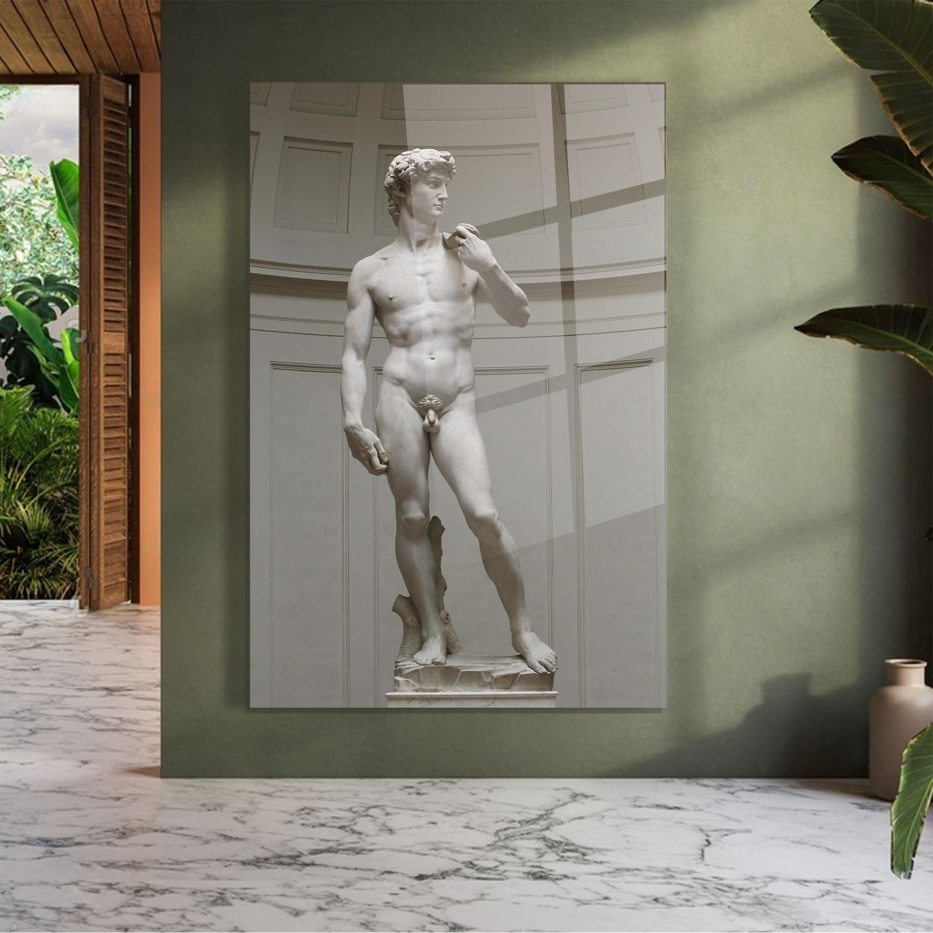 Tablou Sticla Michelangelo Statue mockup 7