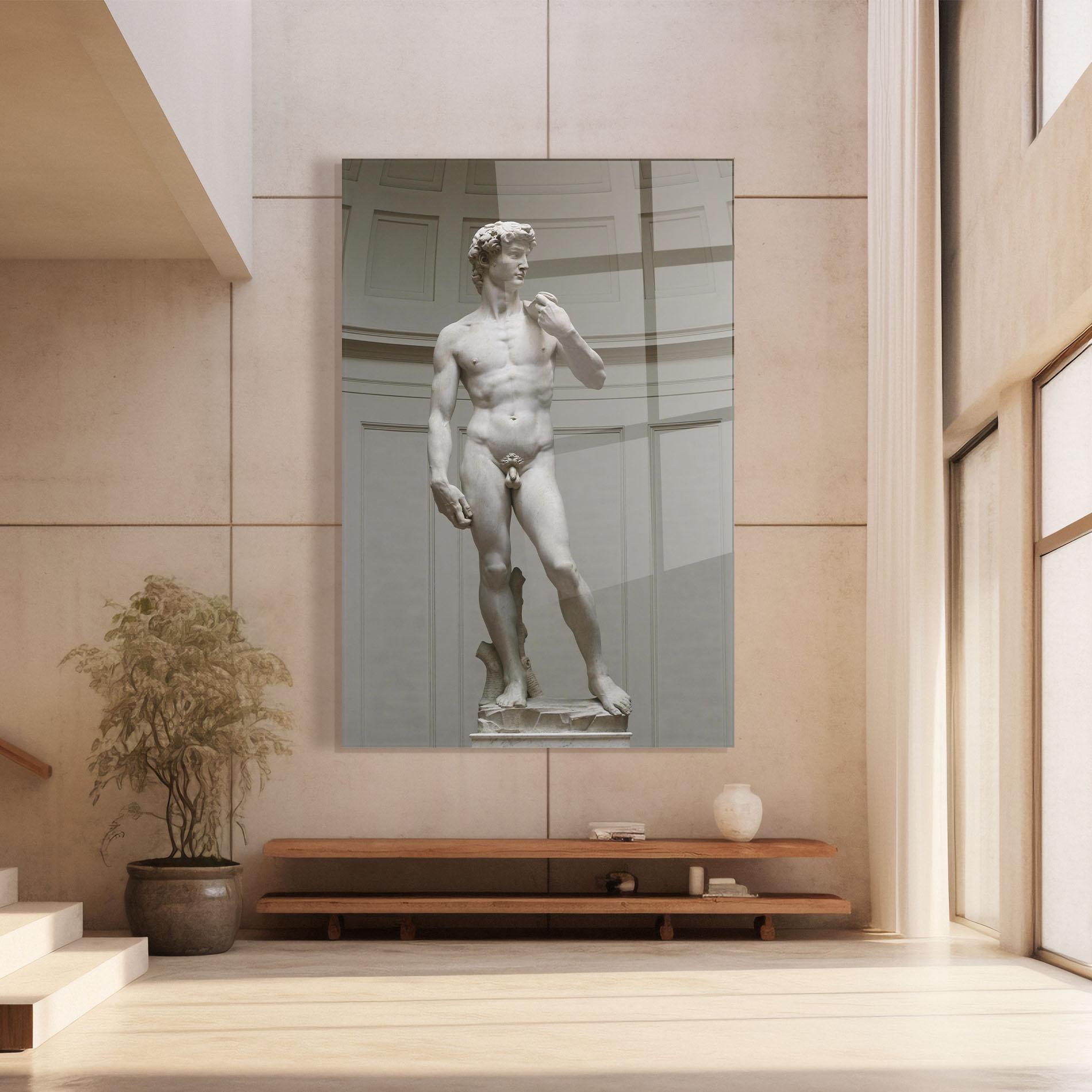 Tablou Sticla Michelangelo Statue mockup 8