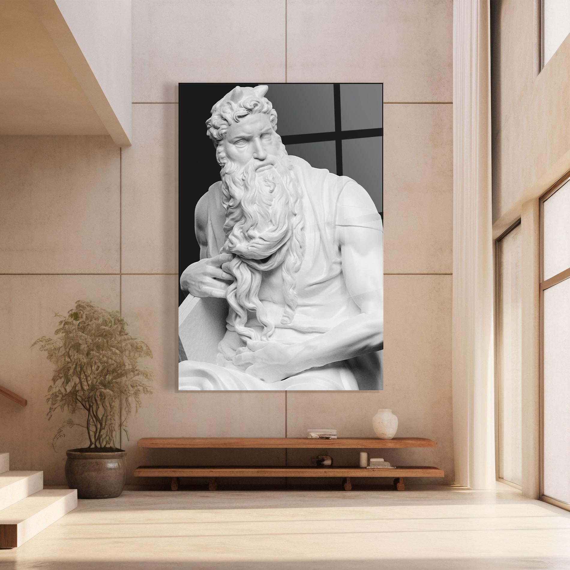 Tablou Sticla Moses Statue mockup 8