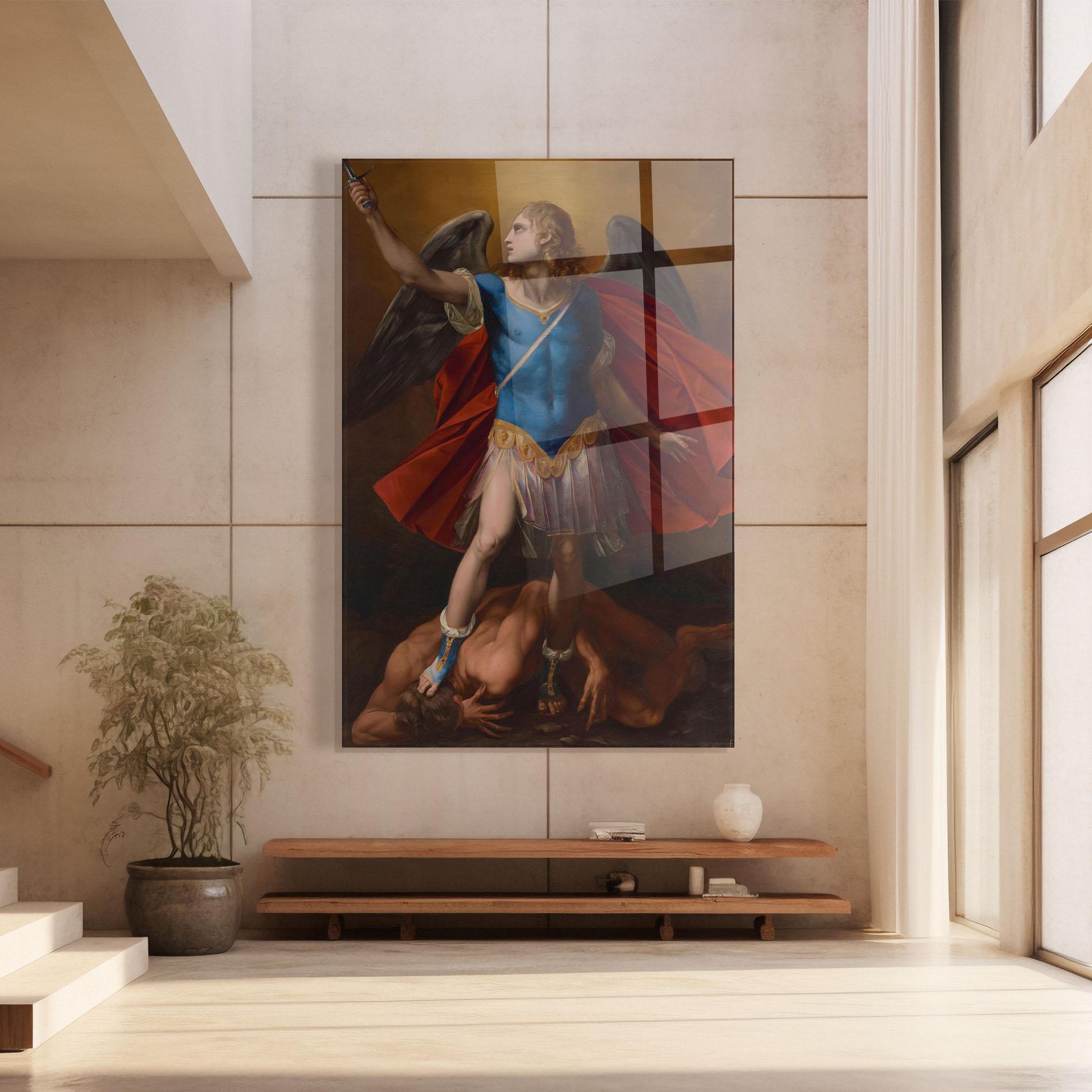 Tablou Sticla Sword In Upraised mockup 8