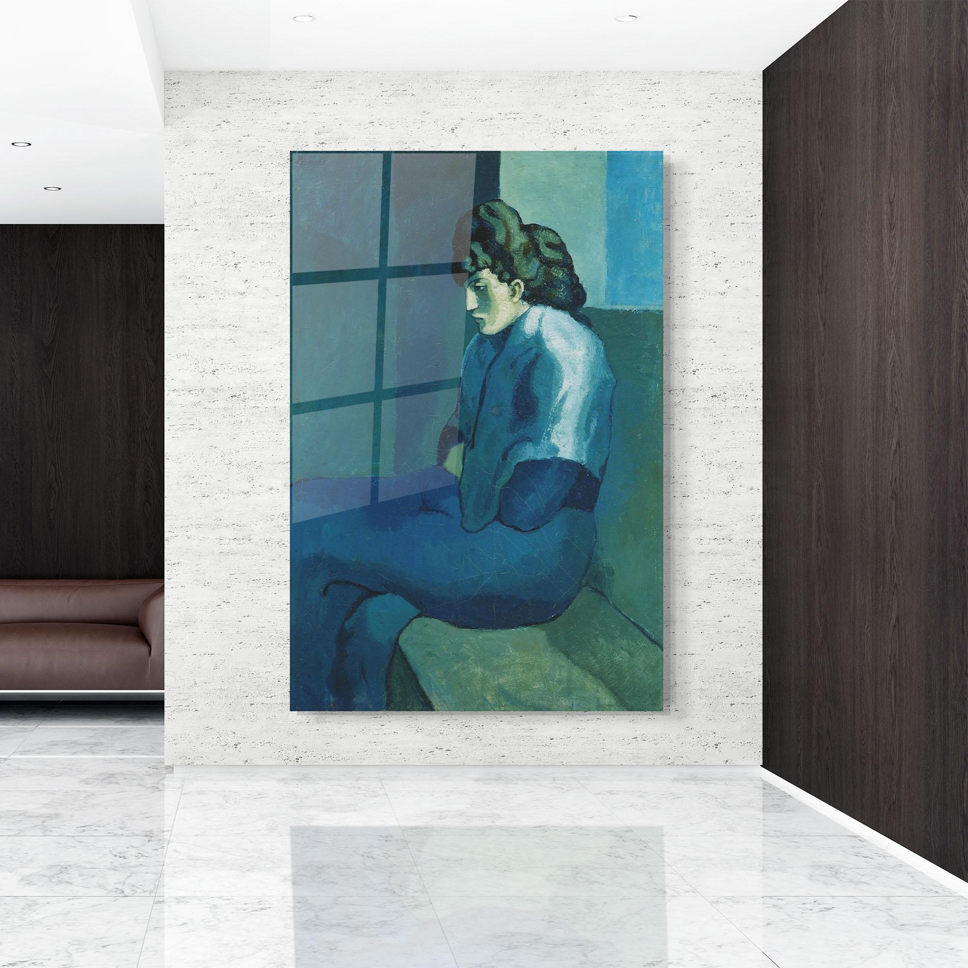 Tablou Sticla Femme Assise mockup 9