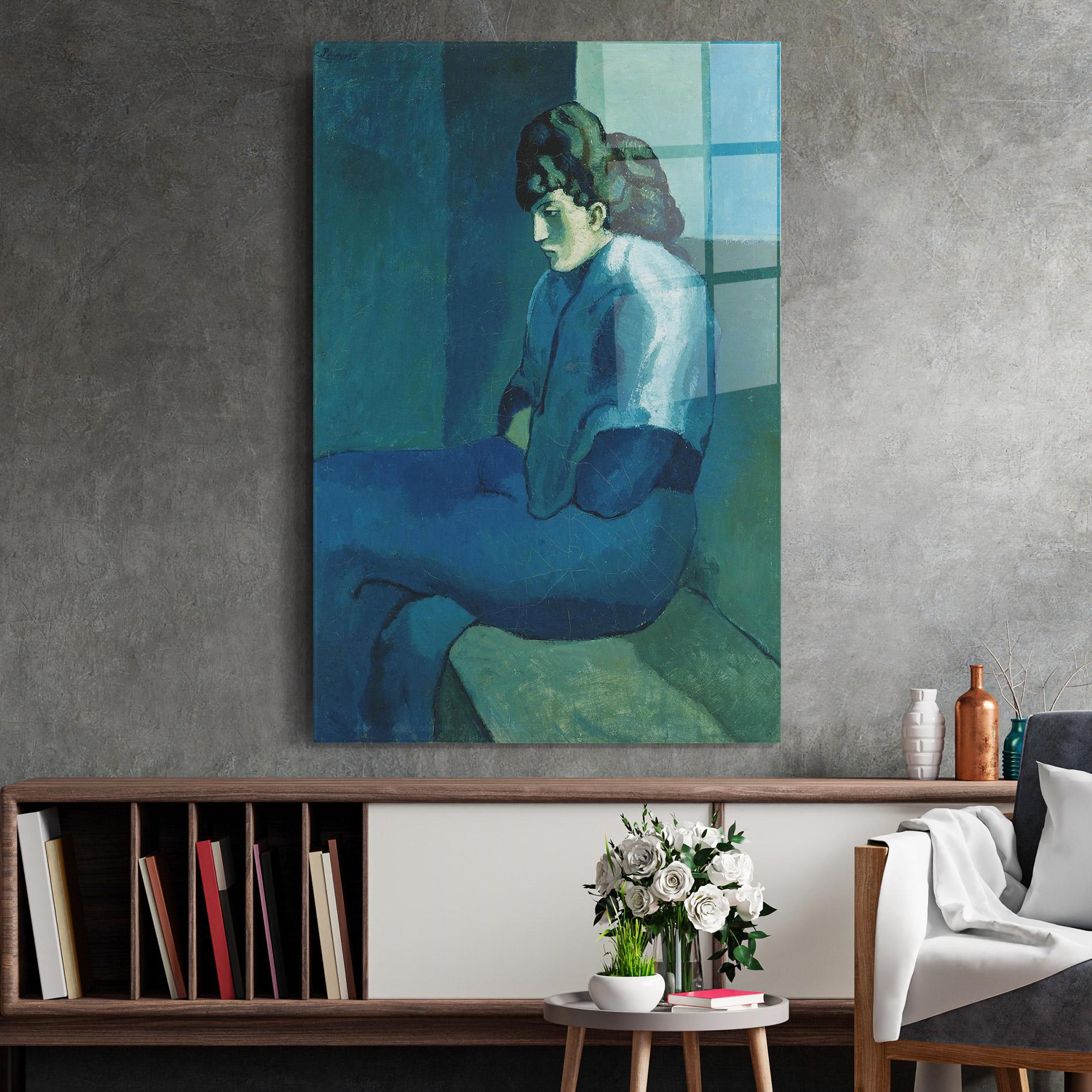 Tablou Sticla Femme Assise mockup 2