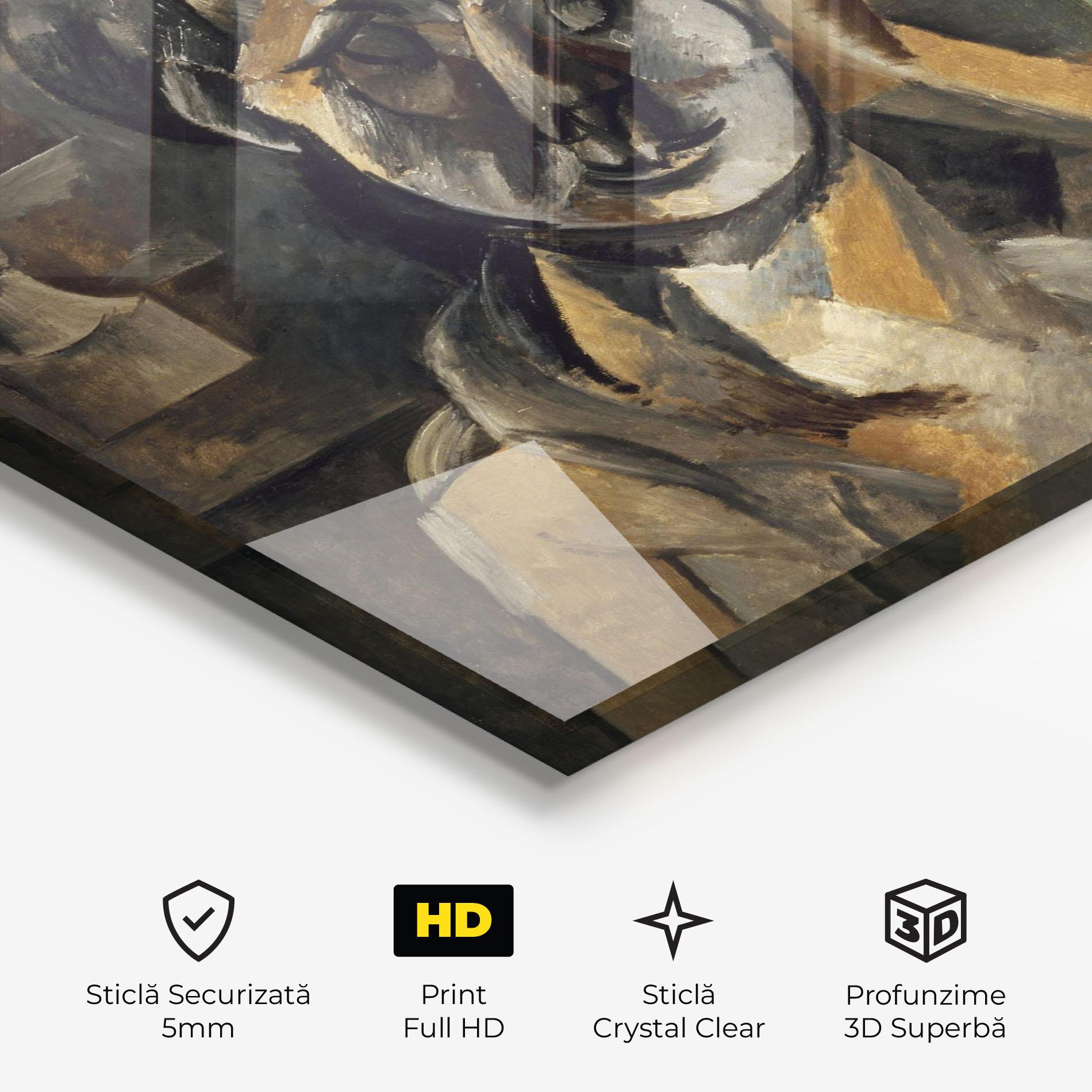 Tablou Sticla Woman With Mustard mockup 3