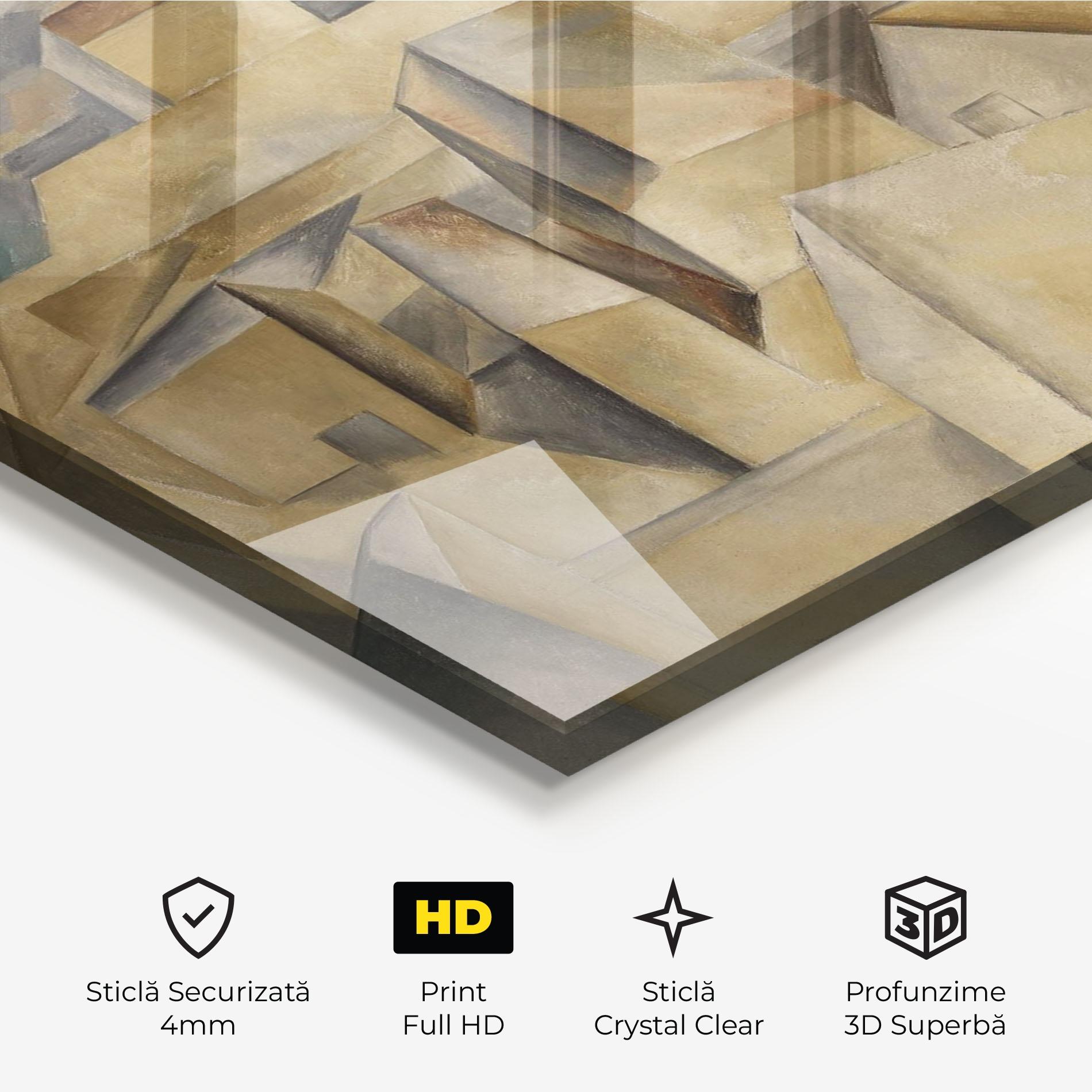 Tablou Sticla Houses On The Hill mockup 3