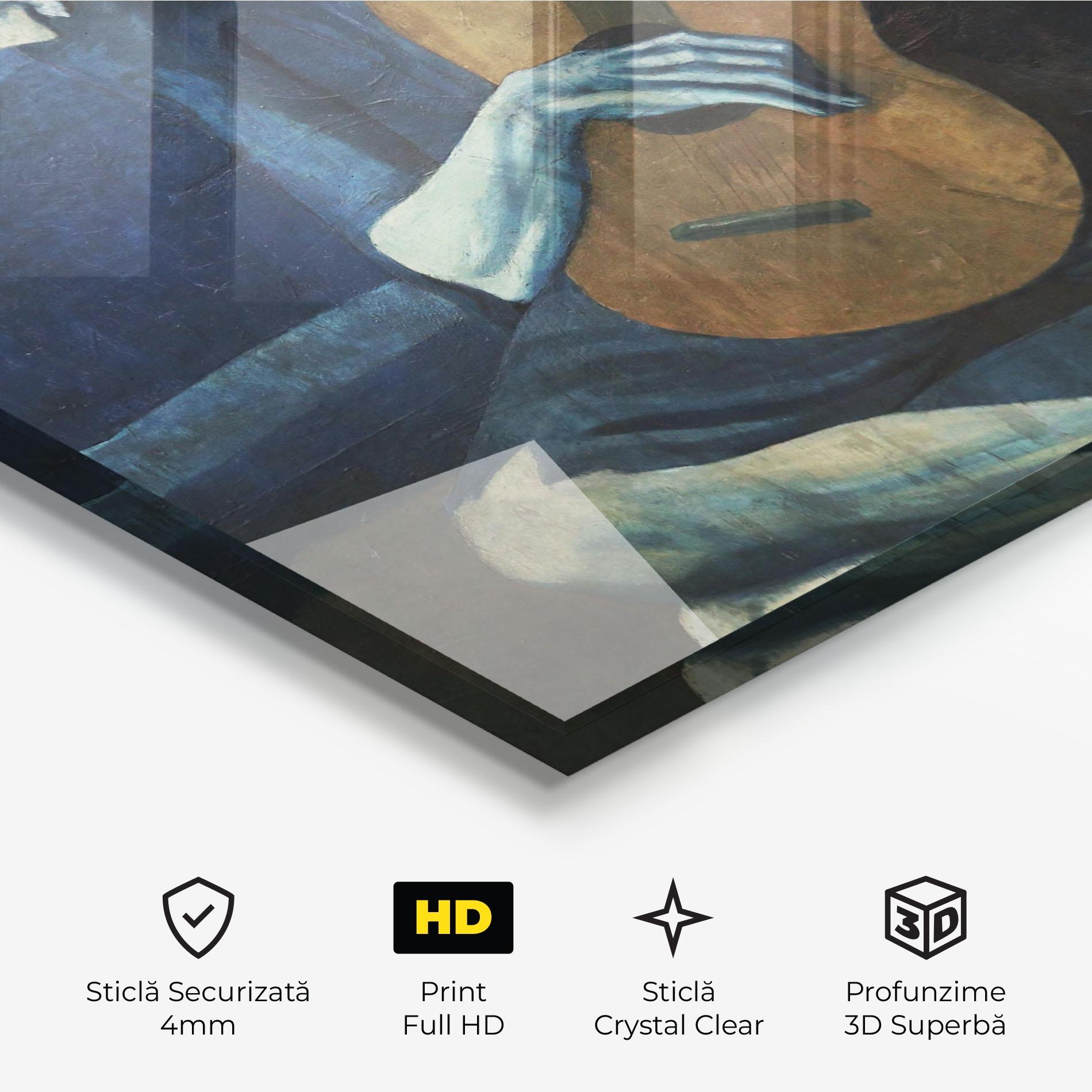 Tablou Sticla Old Guitarist mockup 3