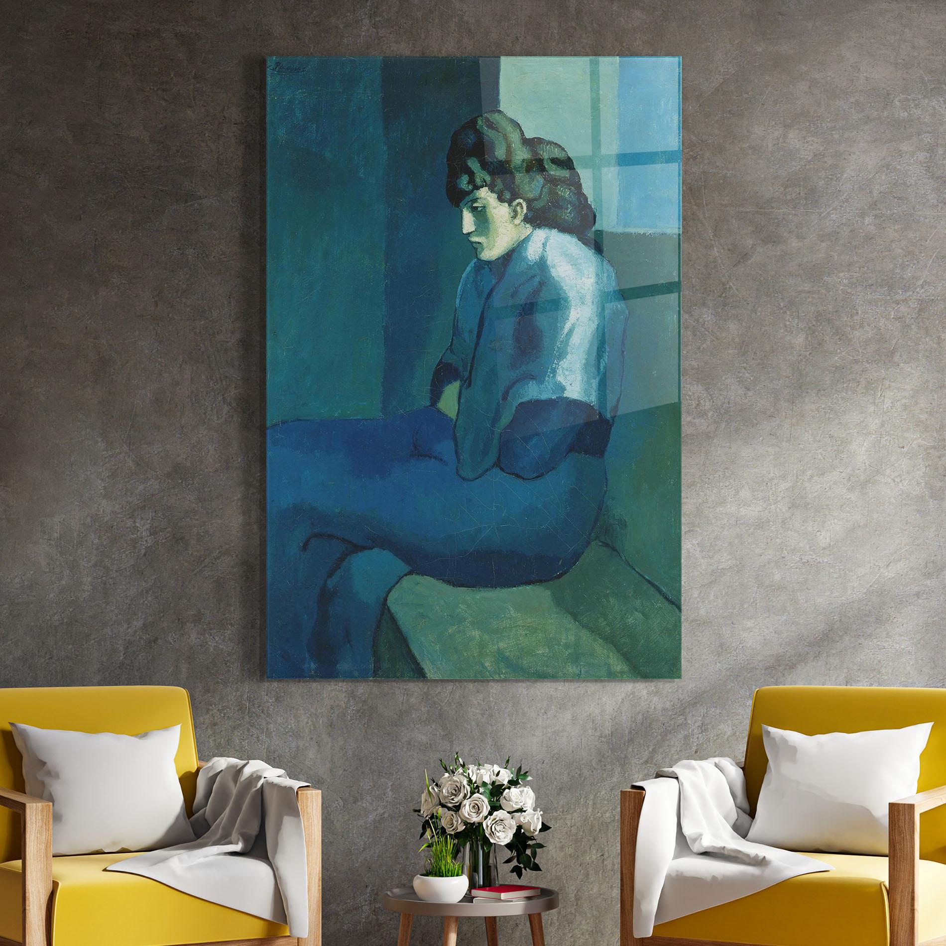 Tablou Sticla Femme Assise mockup 4