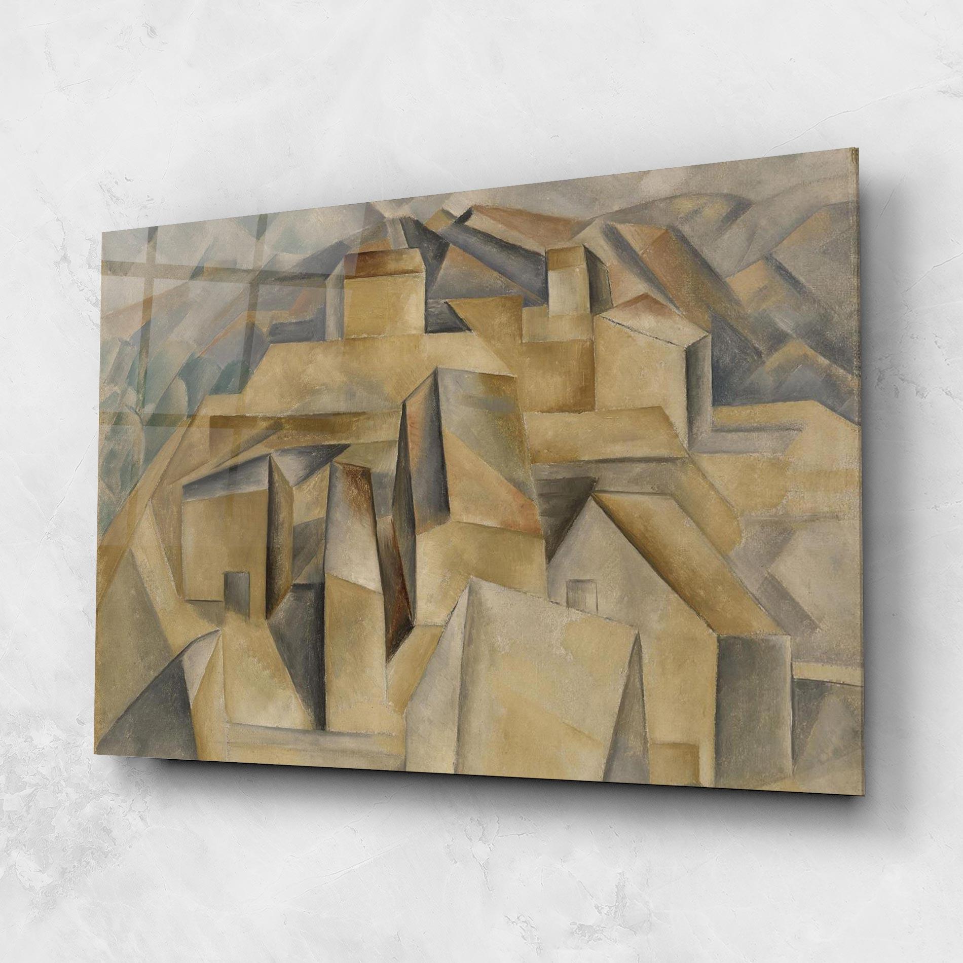 Tablou Sticla Houses On The Hill mockup 1