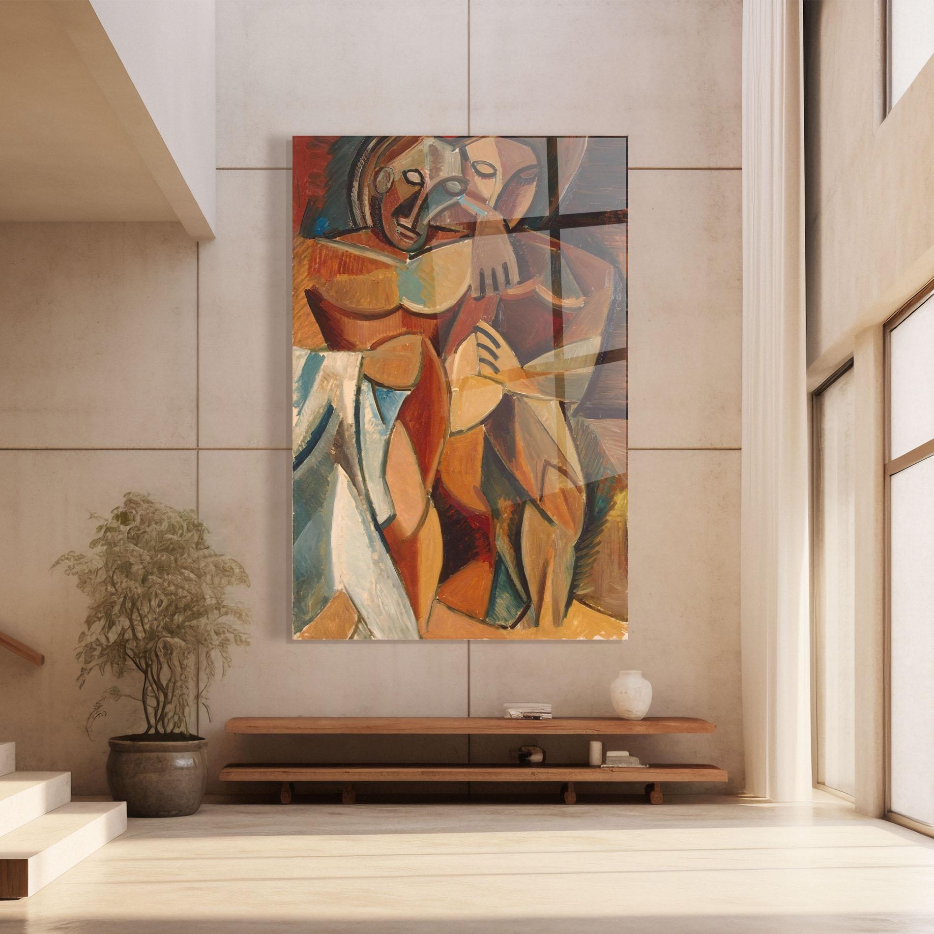 Tablou Sticla Friendship Two Nudes mockup 8