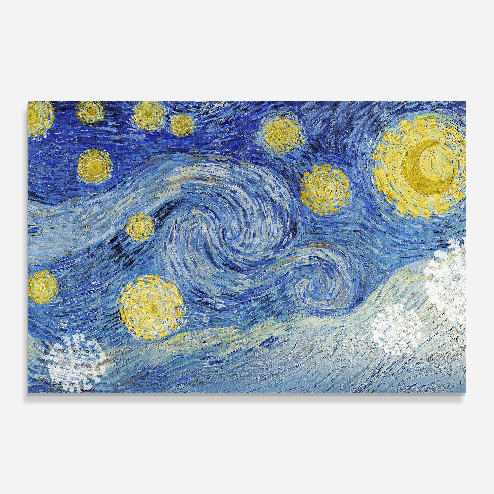 Tablou Sticla Van Gogh Starry Night mockup 0