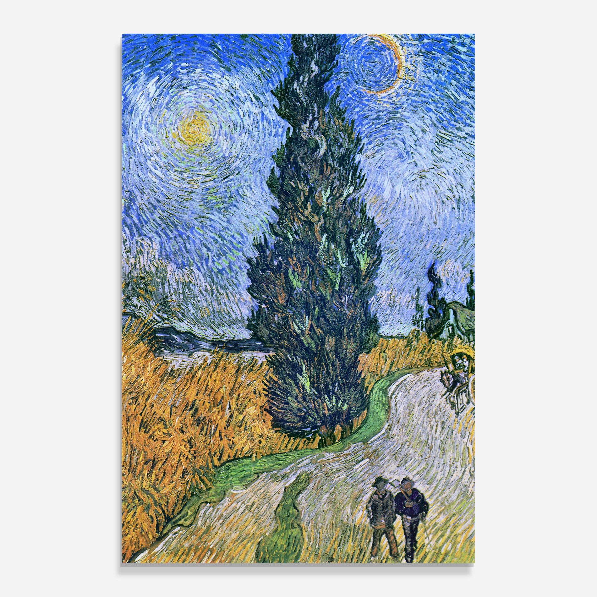 Tablou Sticla Road With Cypress mockup 0