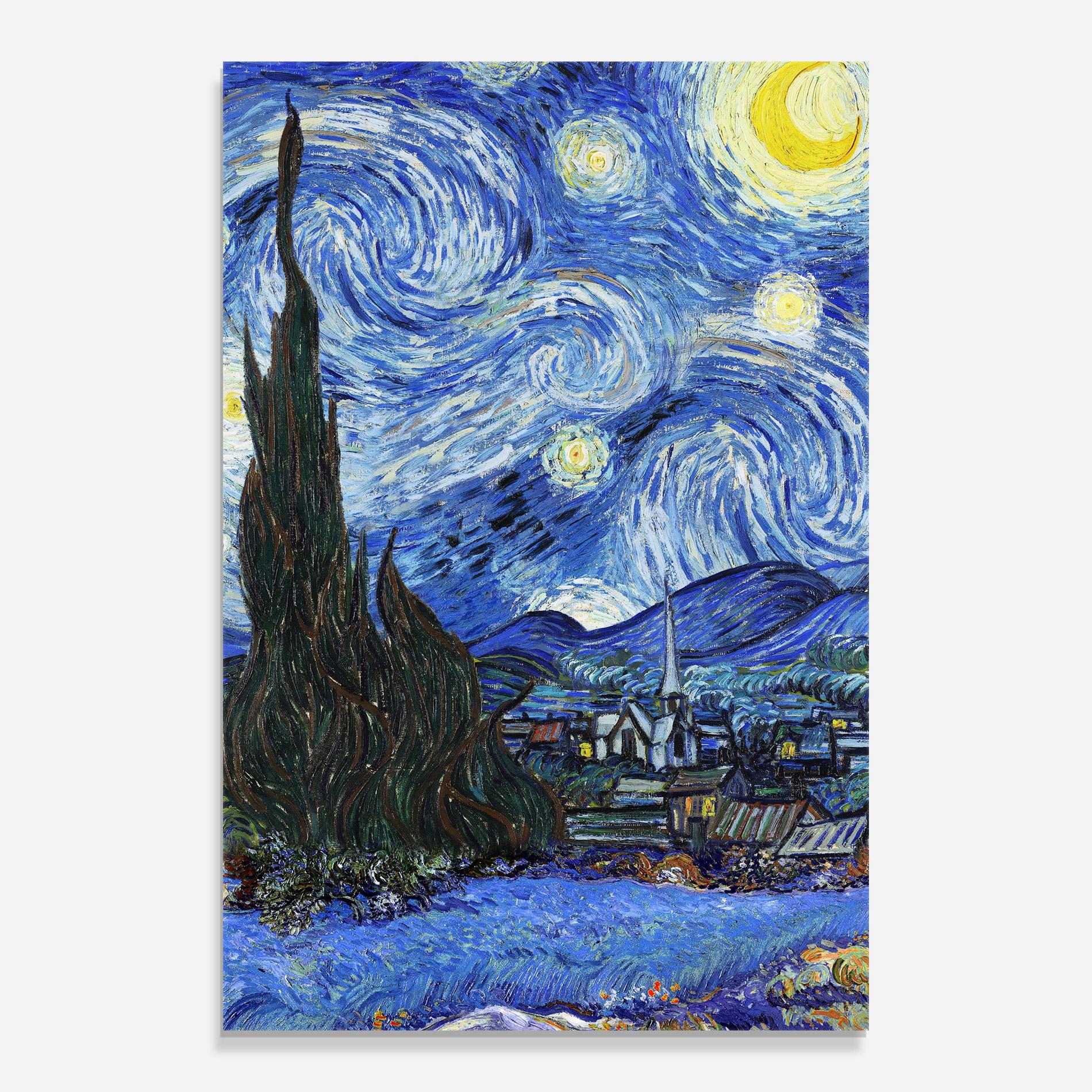 Tablou Sticla Starry Night Art mockup 0