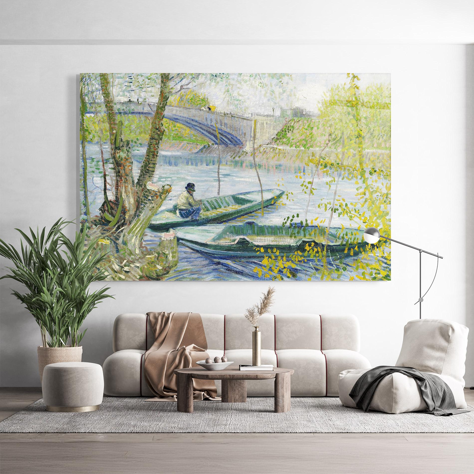 Tablou Sticla Fishing In Spring mockup 9