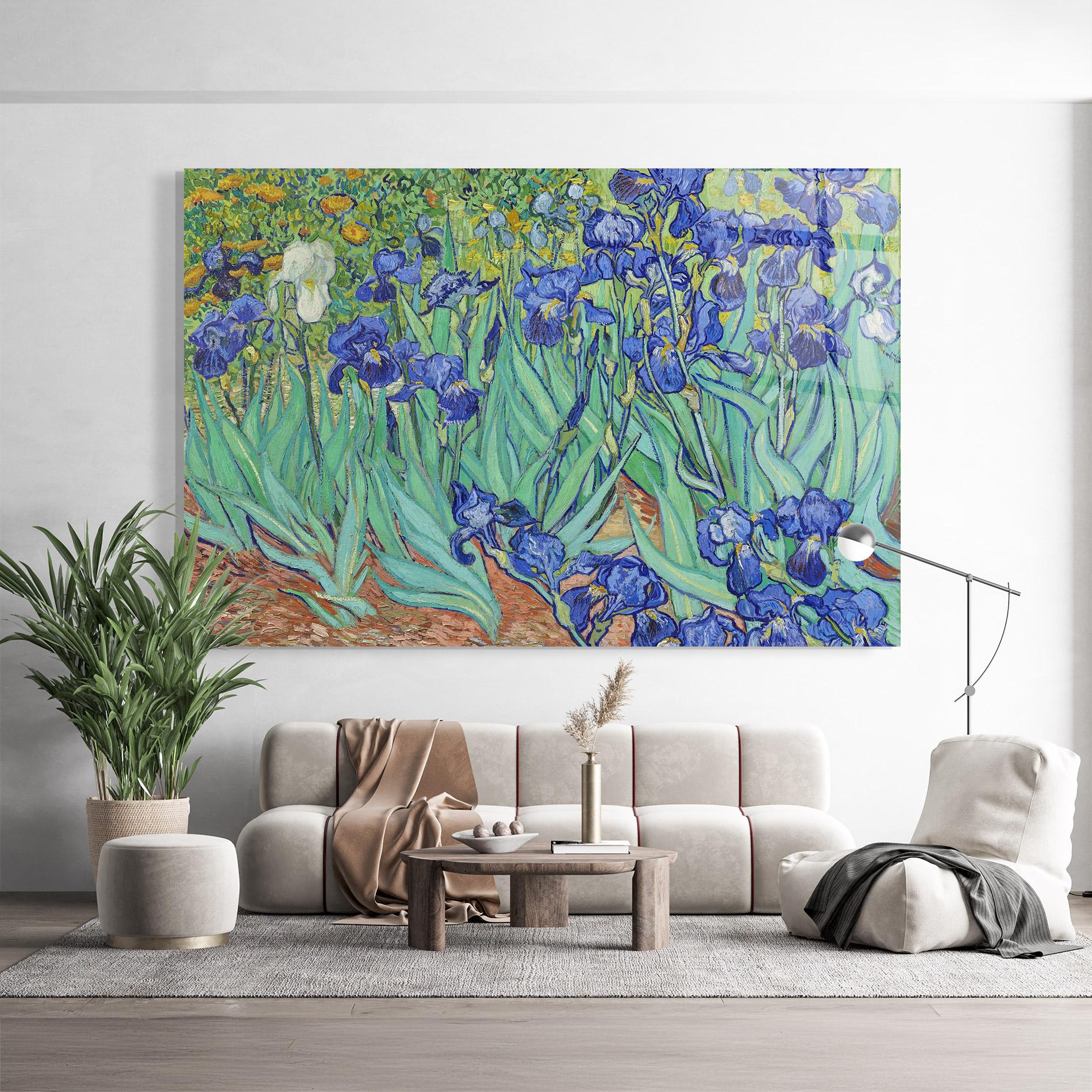 Tablou Sticla Irises Van Gogh mockup 9