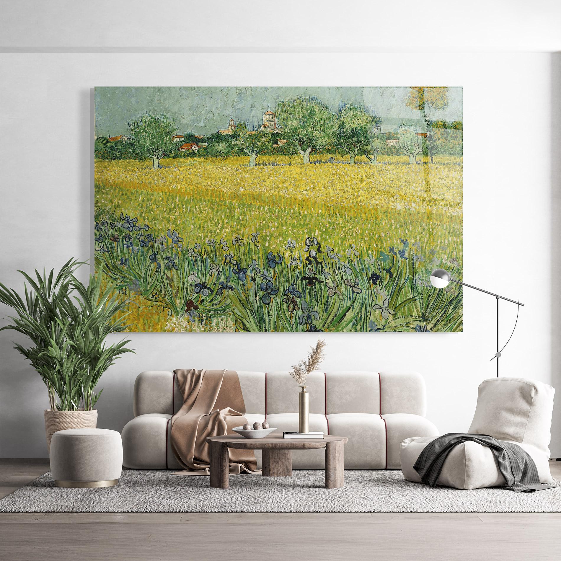 Tablou Sticla Veld Met Bloemen mockup 9