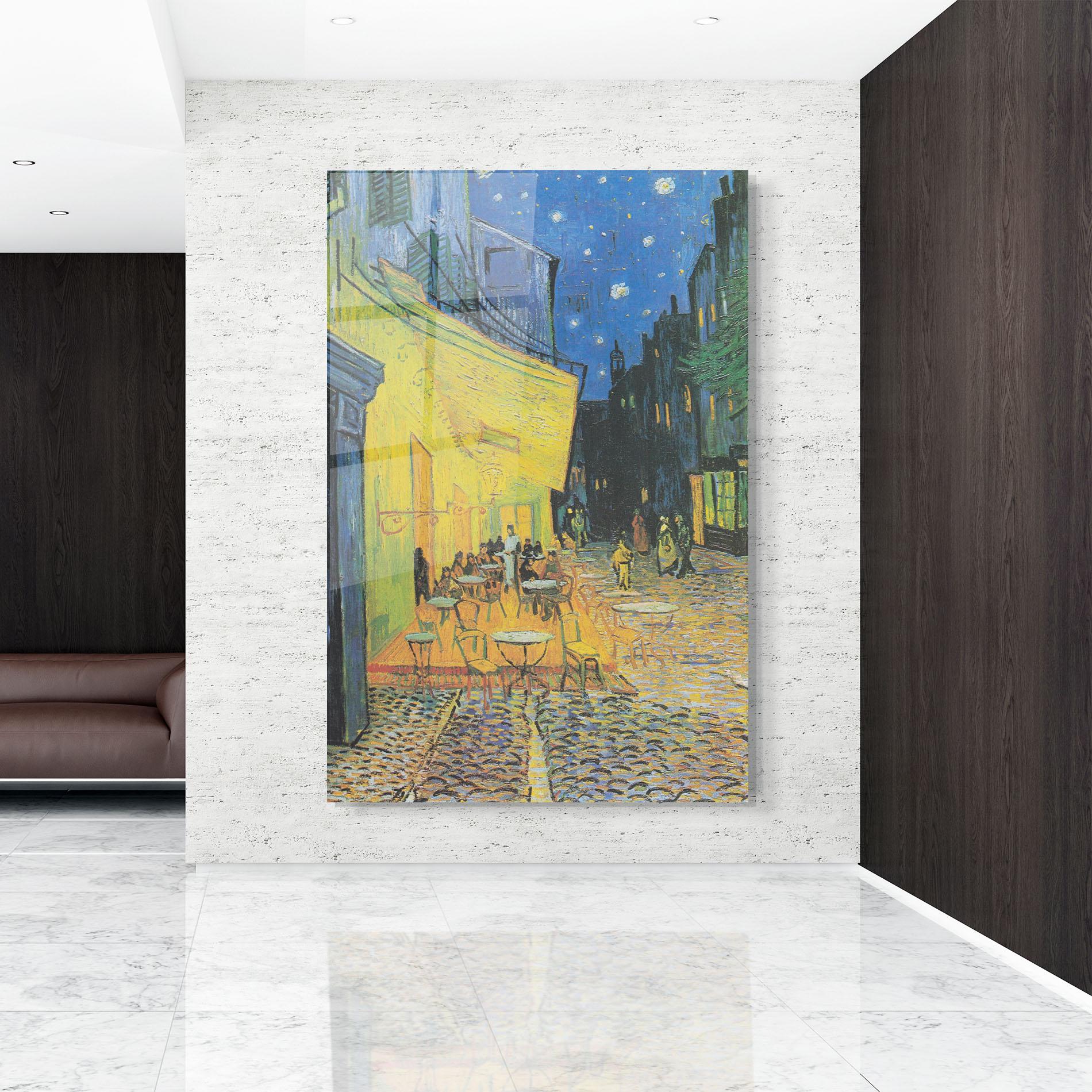 Tablou Sticla Cafe Terrace At Night mockup 9