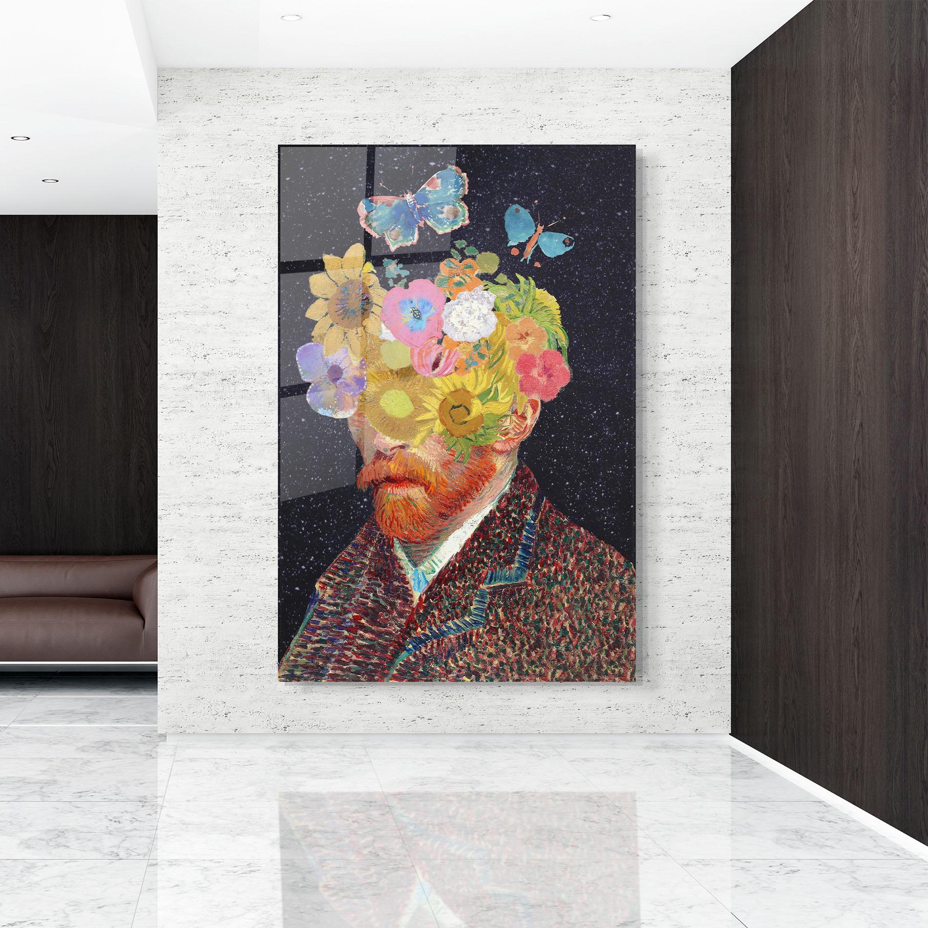 Tablou Sticla Flower Self Portrait mockup 9