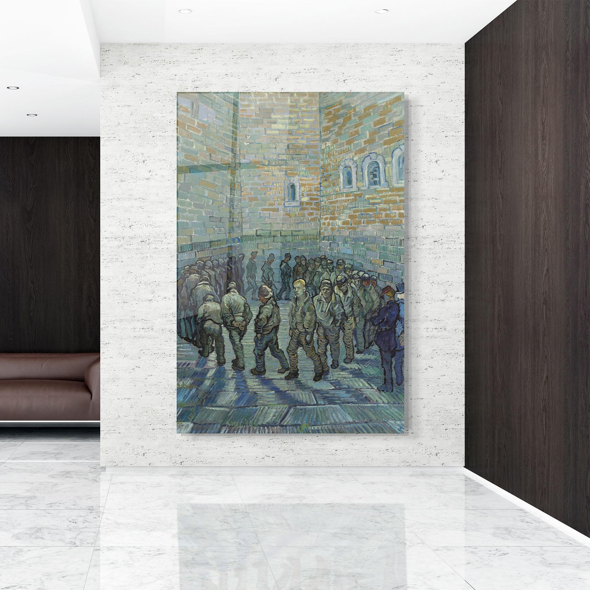 Tablou Sticla Prisoners Exercising mockup 9