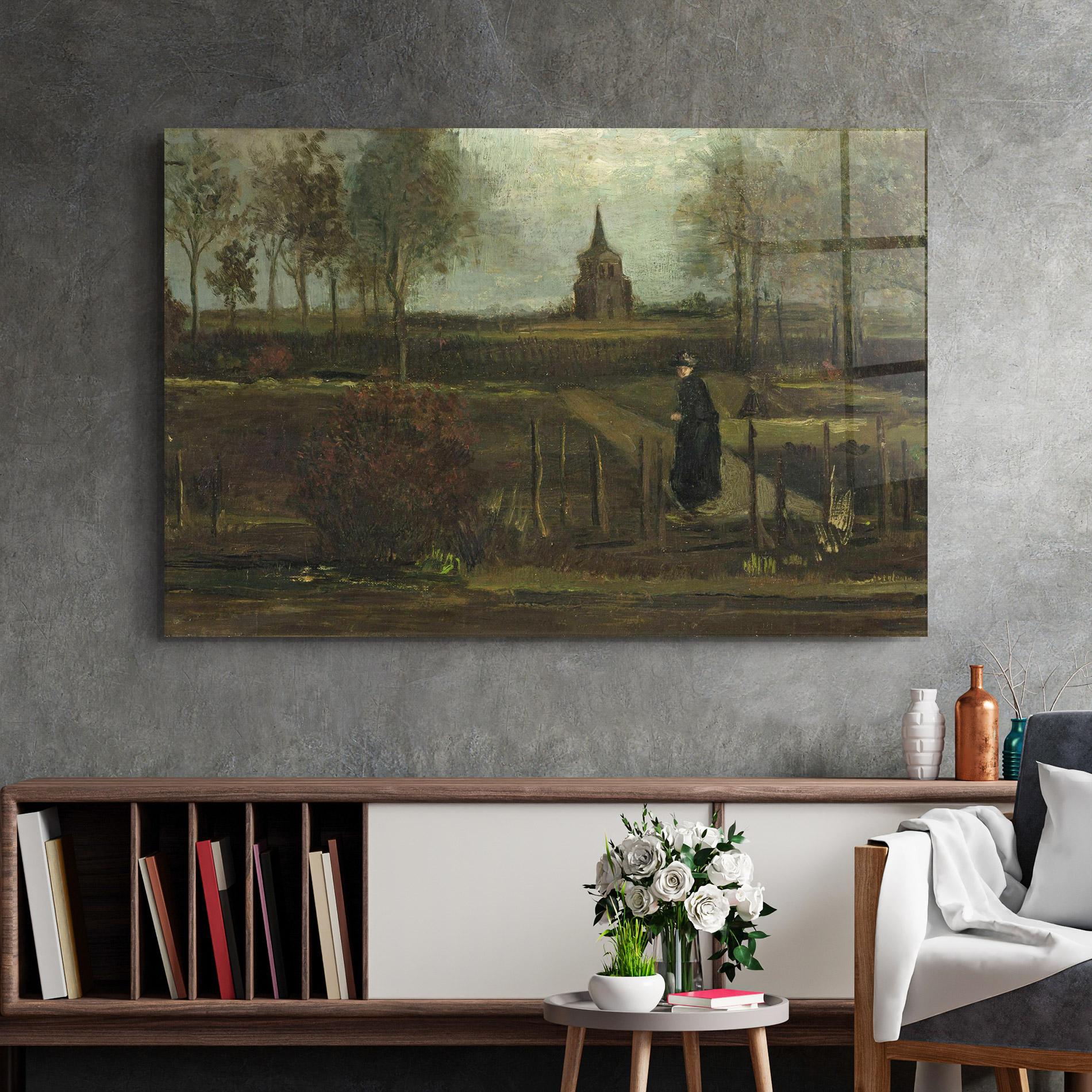 Tablou Sticla Garden At Nuenen mockup 2