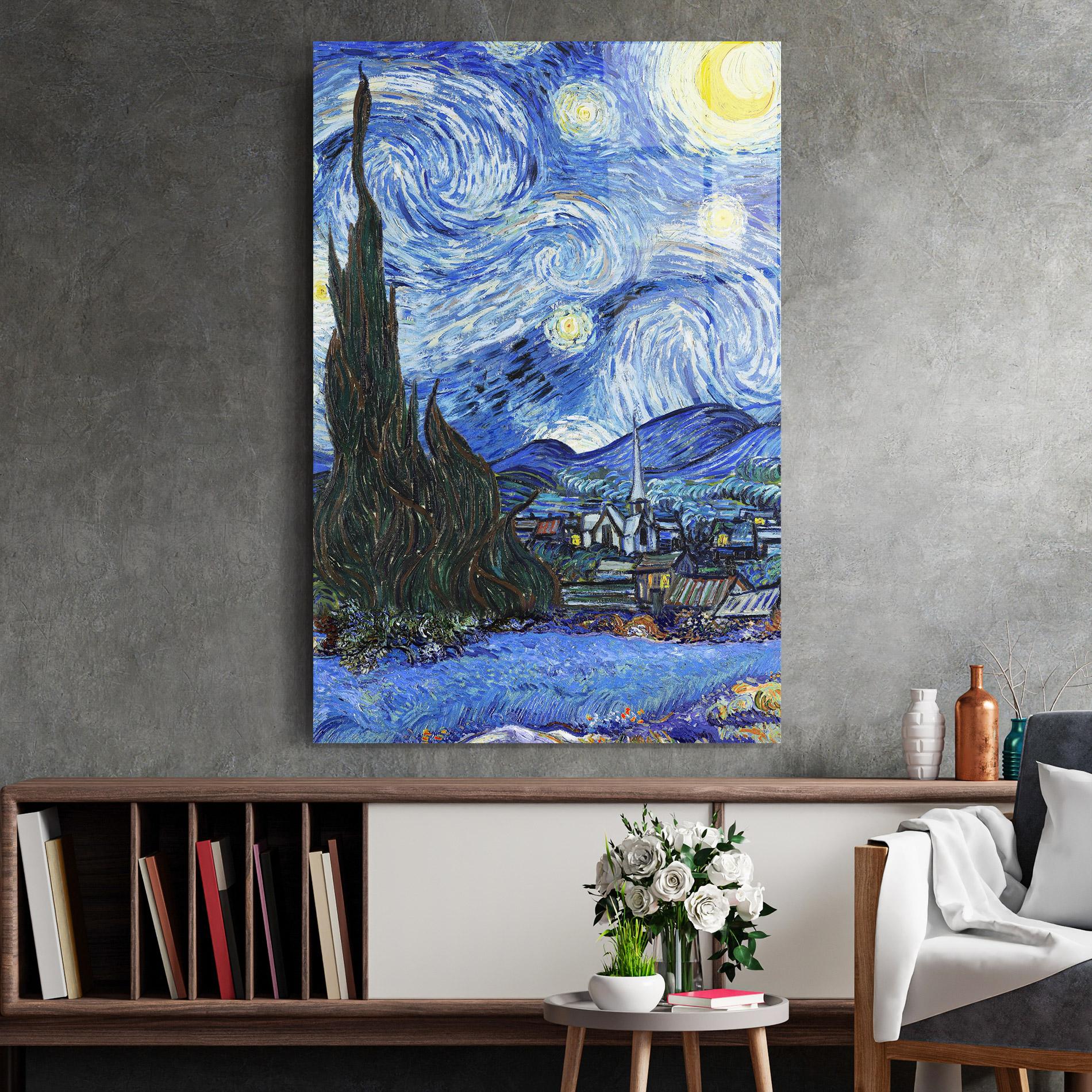 Tablou Sticla Starry Night Art mockup 2