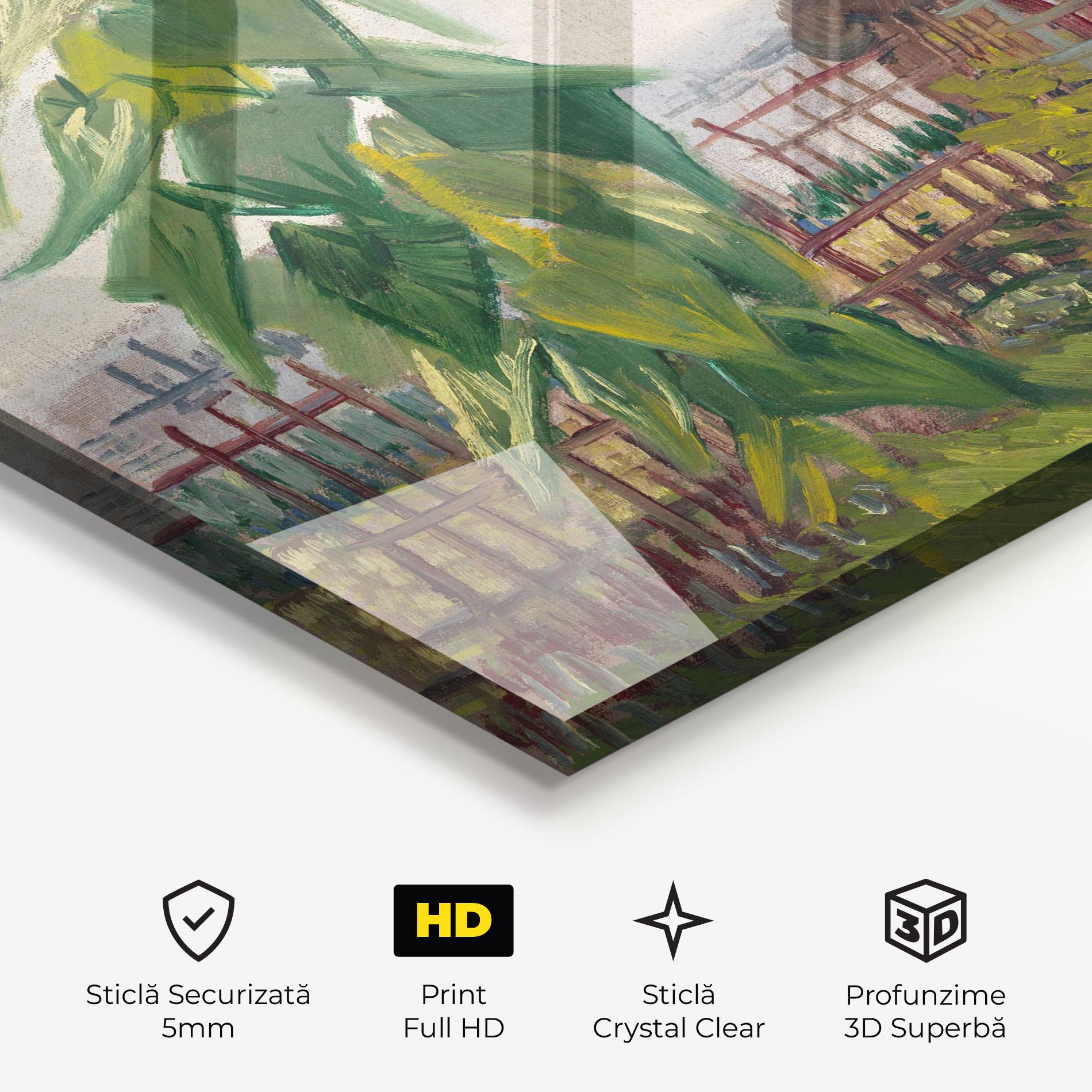 Tablou Sticla Allotment With Sunflower mockup 3