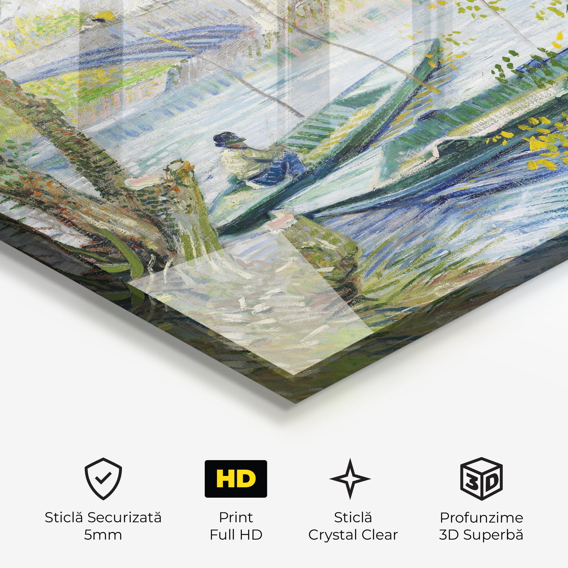 Tablou Sticla Fishing In Spring mockup 3