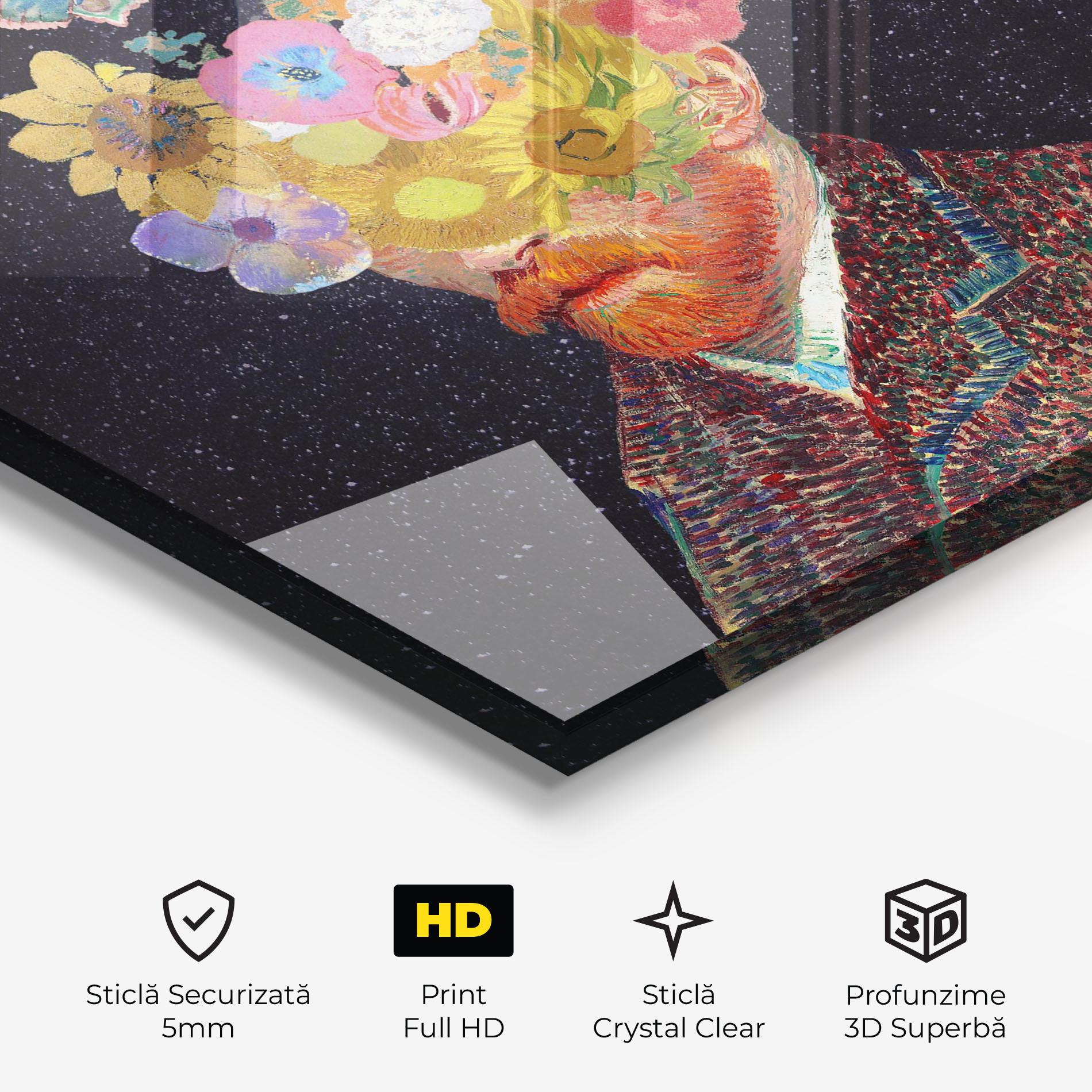 Tablou Sticla Flower Self Portrait mockup 3