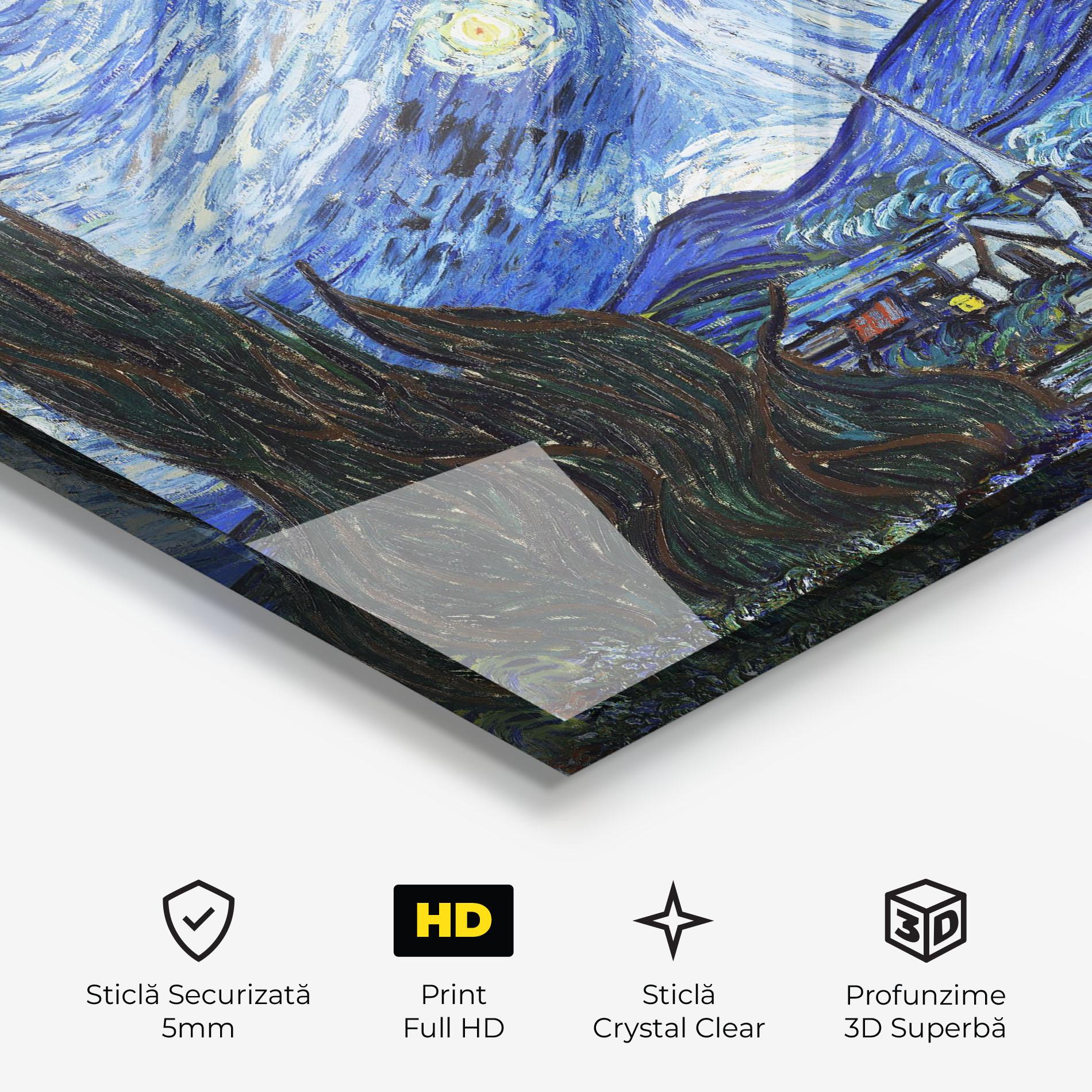 Tablou Sticla Starry Night Art mockup 3