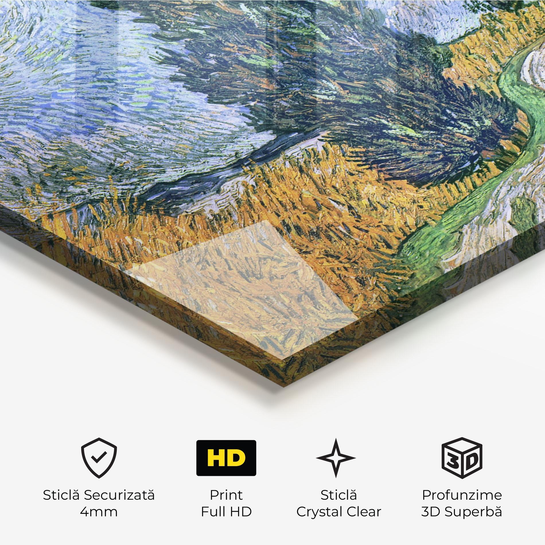 Tablou Sticla Road With Cypress mockup 3