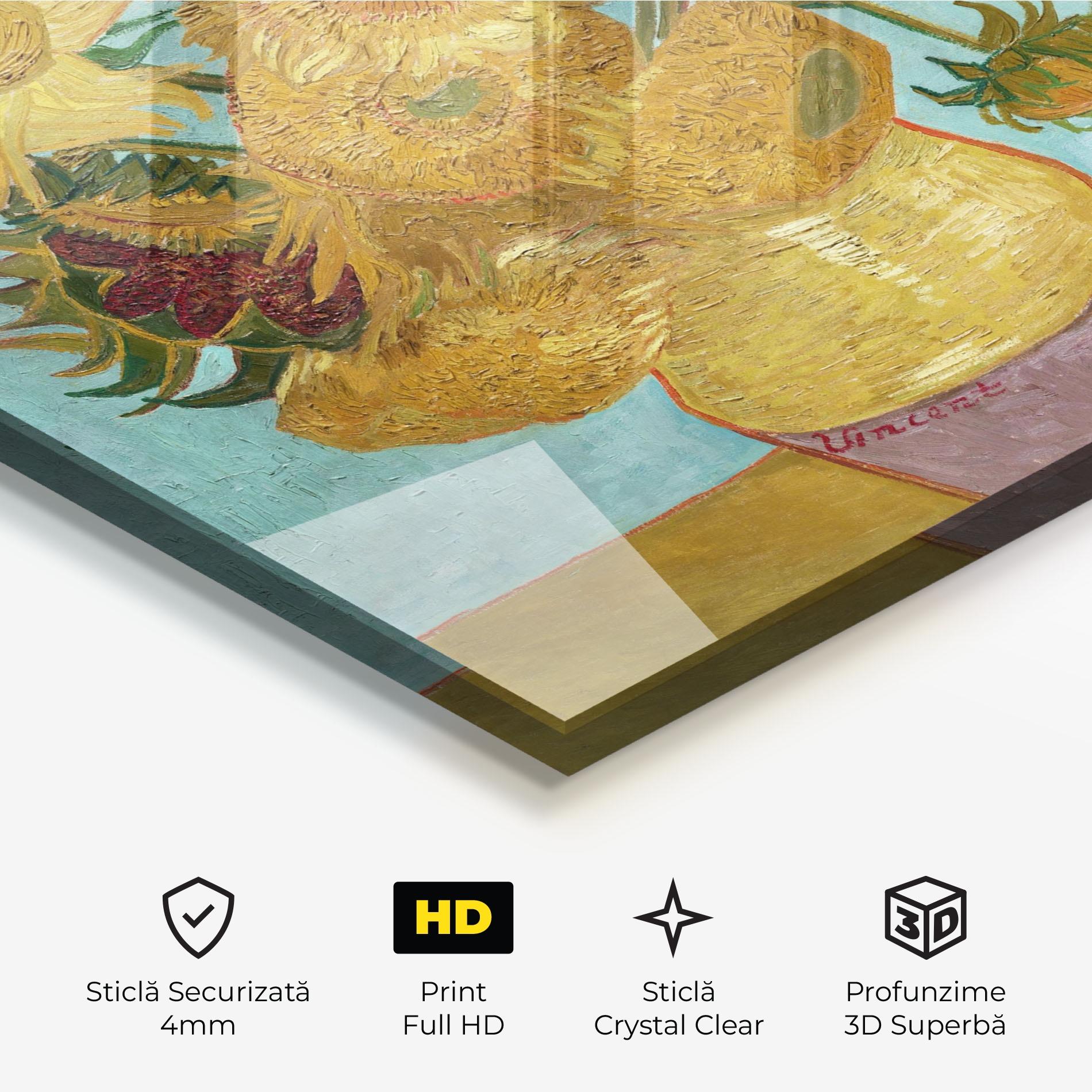 Tablou Sticla Twelve Sunflowers mockup 3