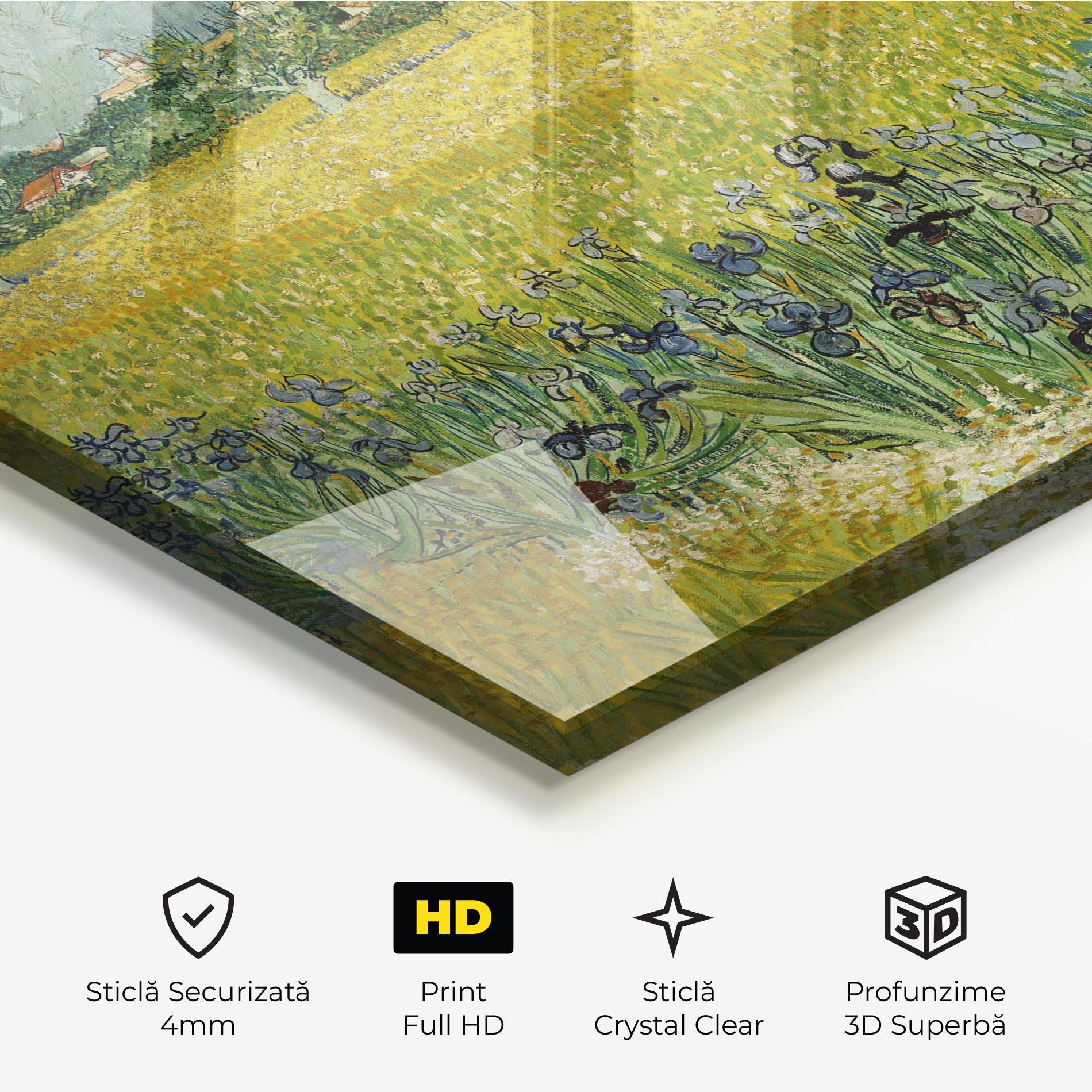 Tablou Sticla Veld Met Bloemen mockup 3