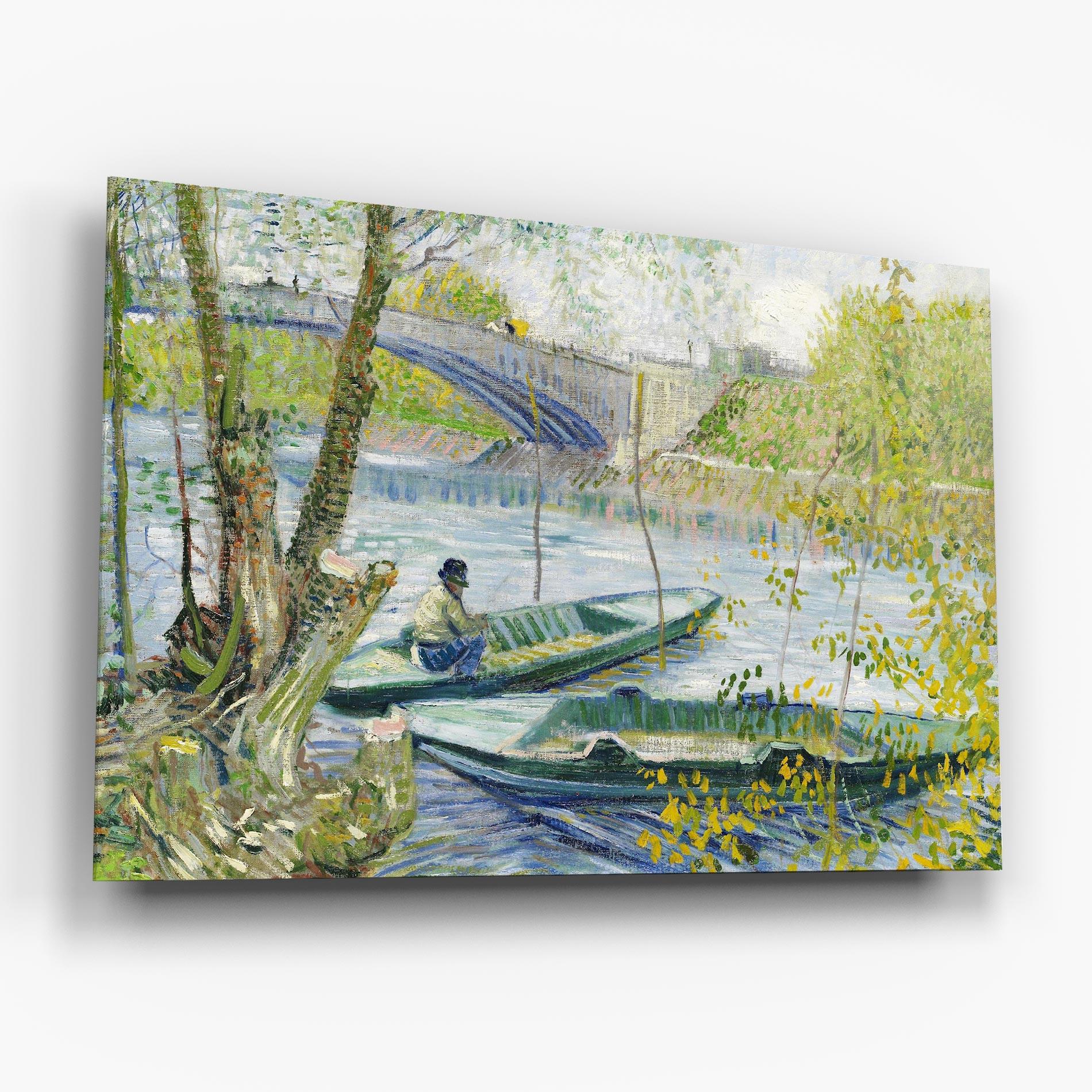 Tablou Sticla Fishing In Spring mockup 6