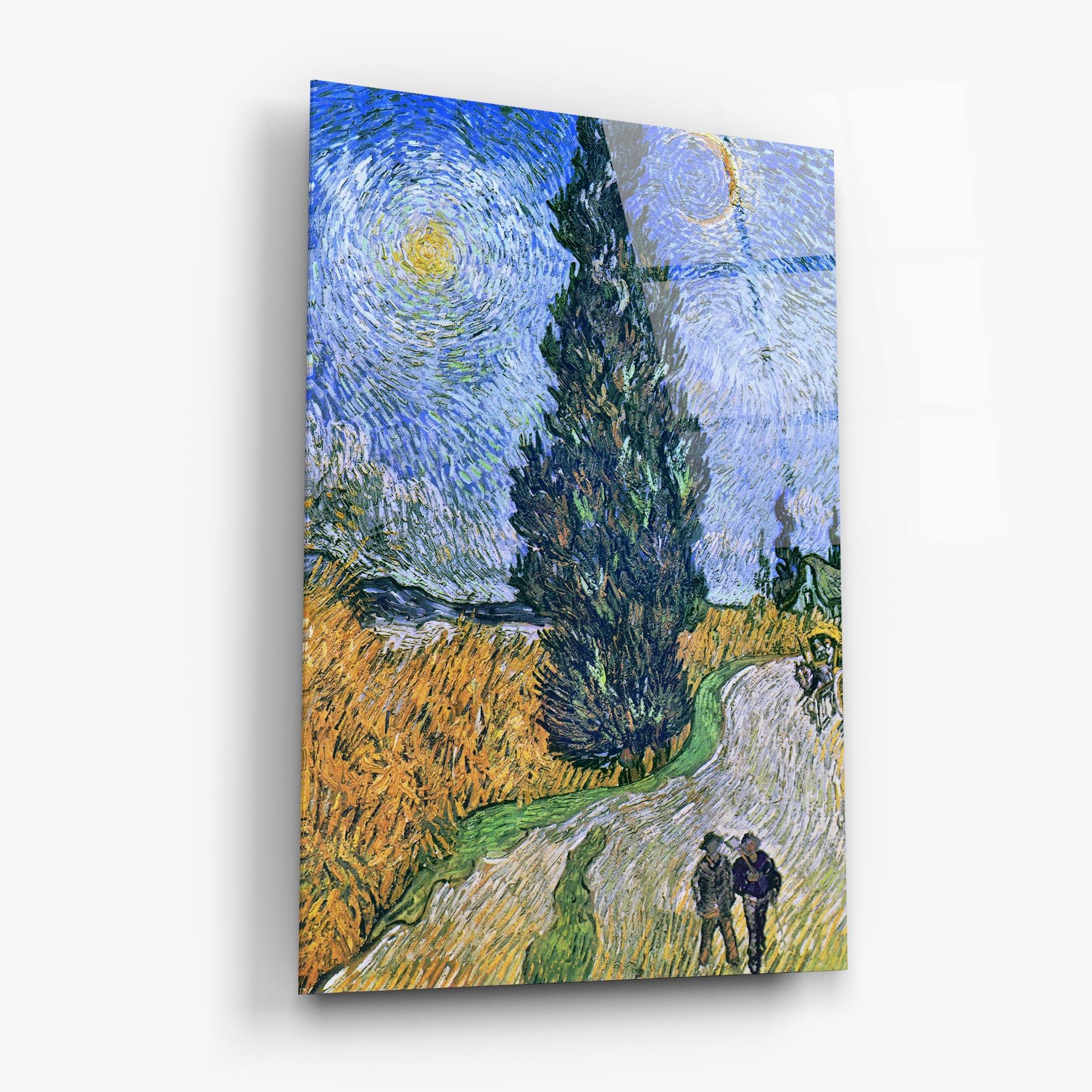 Tablou Sticla Road With Cypress mockup 6